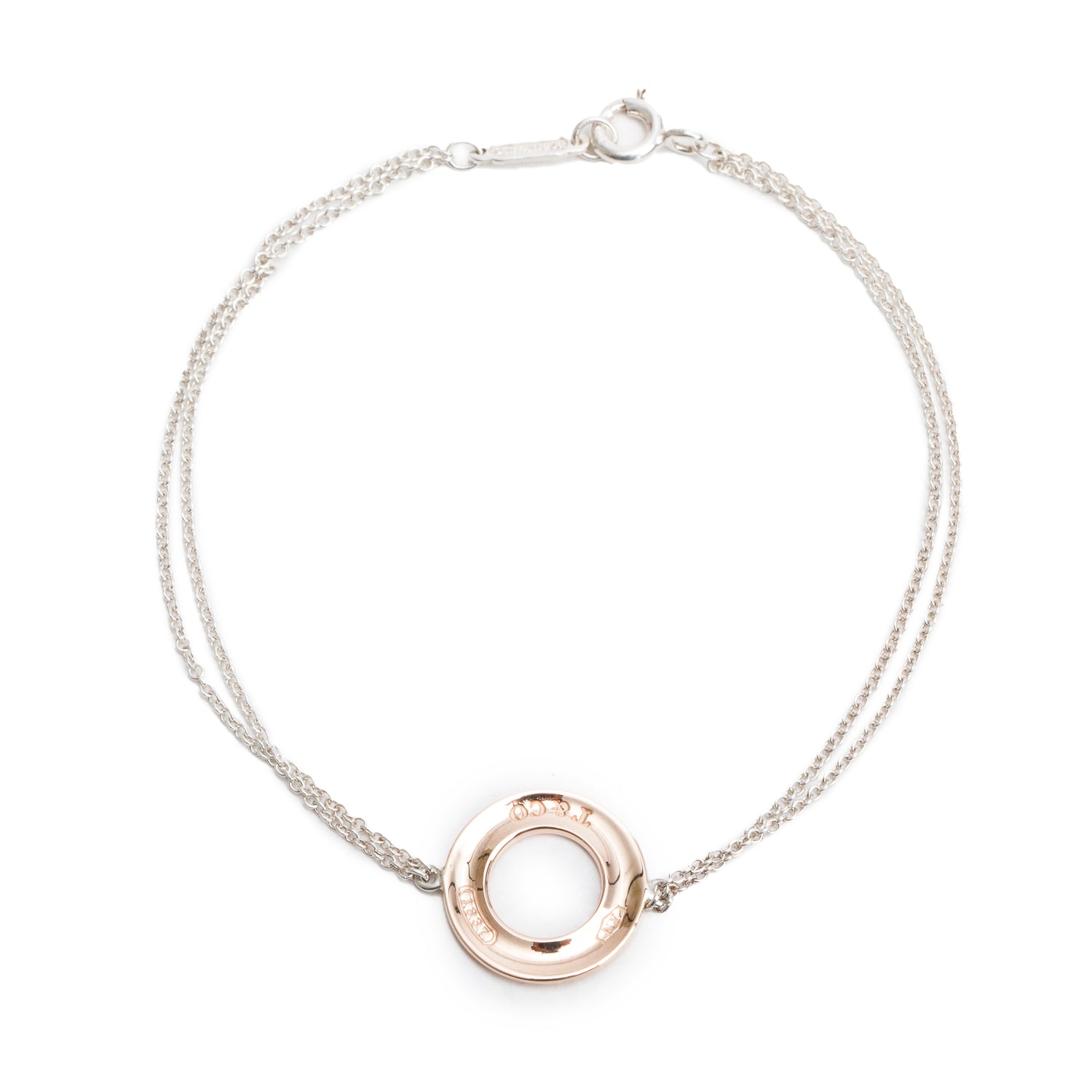 Tiffany & Co. Sterling Silver & Rubedo Metal 1837 Circle Bracelet