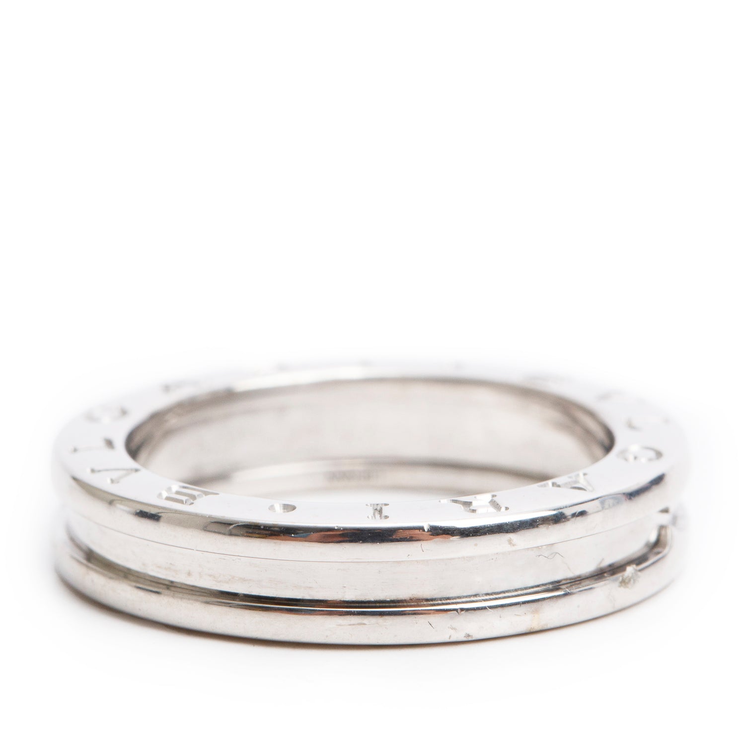 BVLGARI 18k White Gold B.Zero1 1-Band Ring, Size 56 7.5 w/ Box & Certificate