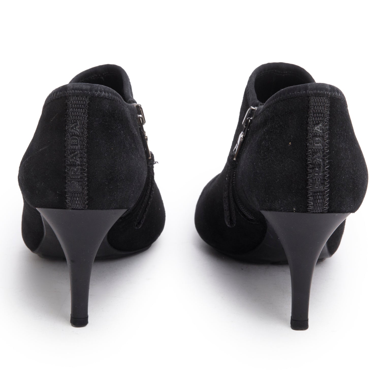 Prada Sport Black Suede Ankle Booties, Size 38