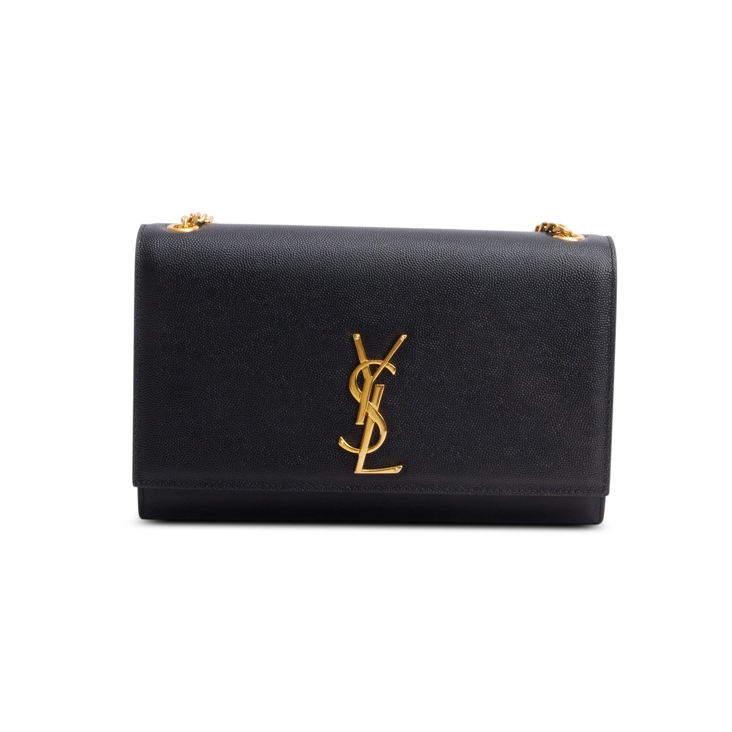 Saint Laurent Black Grain De Poudre Medium Kate Bag