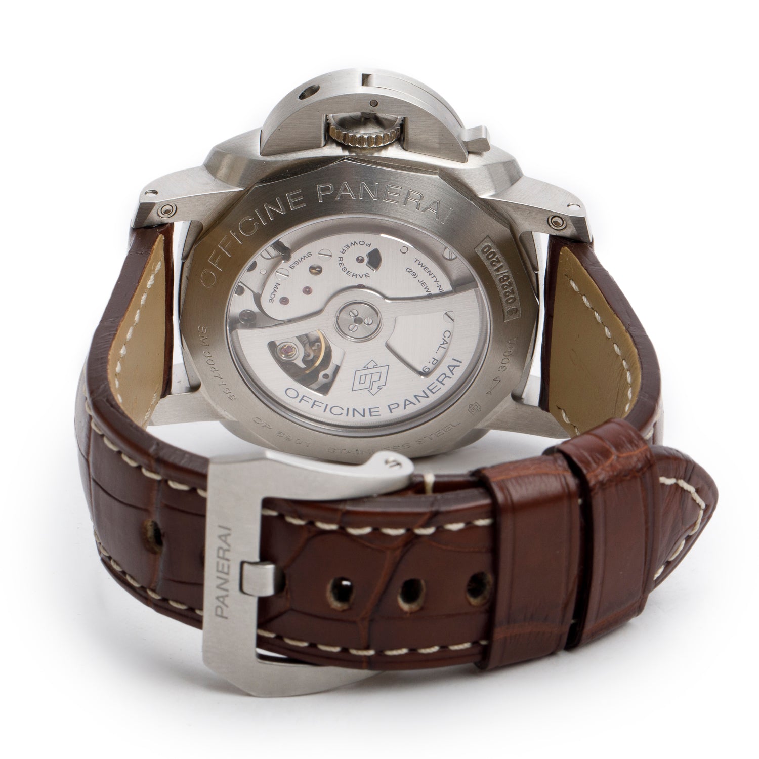 Panerai Stainless Steel Luminor 1950 3 Days 44 MM Automatic GMT Watch Black Dial PAM00320 w/ Box & Papers