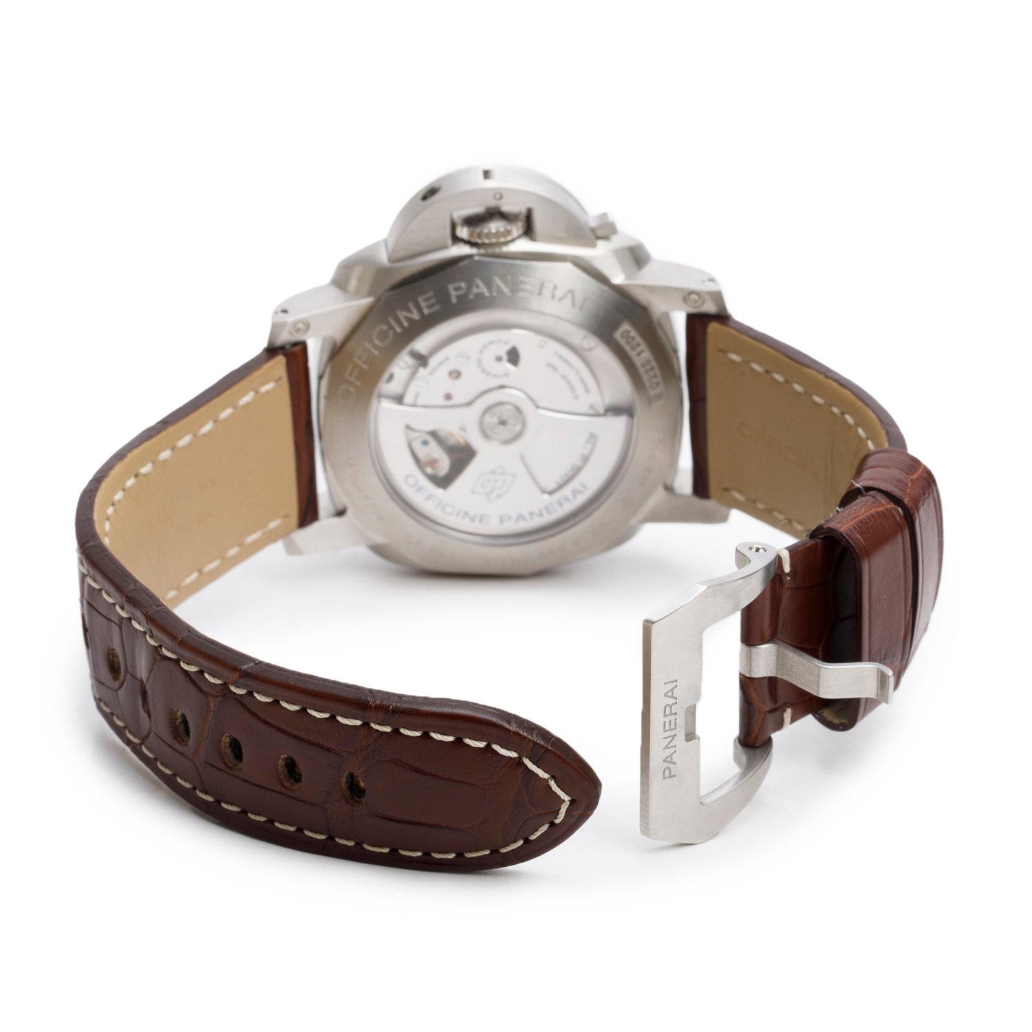 Panerai Stainless Steel Luminor 1950 3 Days 44 MM Automatic GMT Watch Black Dial PAM00320 w/ Box & Papers