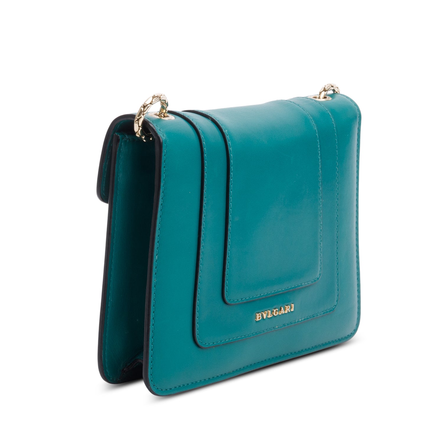 Bvlgari Emerald Green Calf Leather Serpenti Forever Crossbody Bag