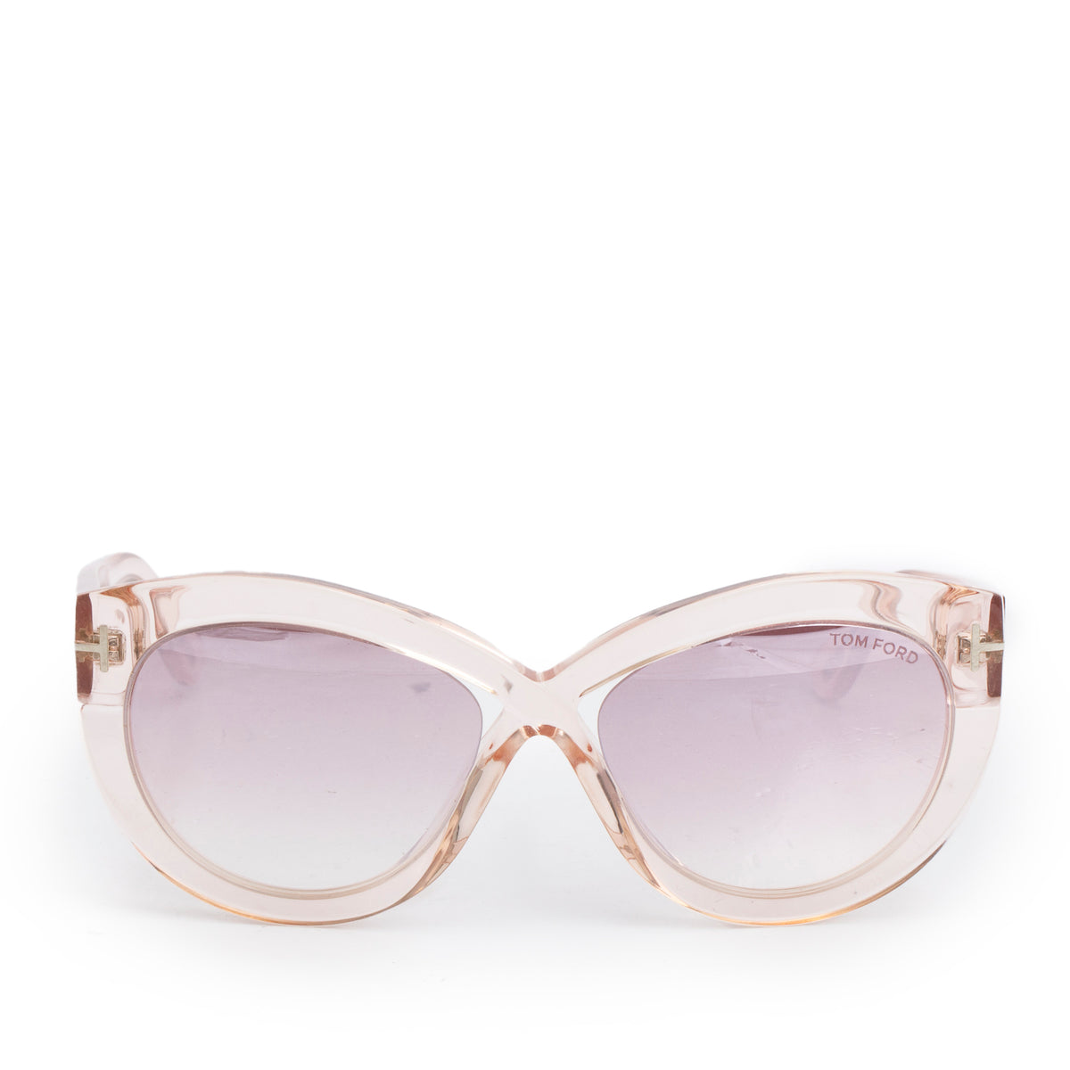 Tom Ford Diane-02 Cat Eye Sunglasses Transparent Blush Pink Frame Tom Ford TF577 Pink Acetate Mirrored Diane 02 Cat Eye  main image 4