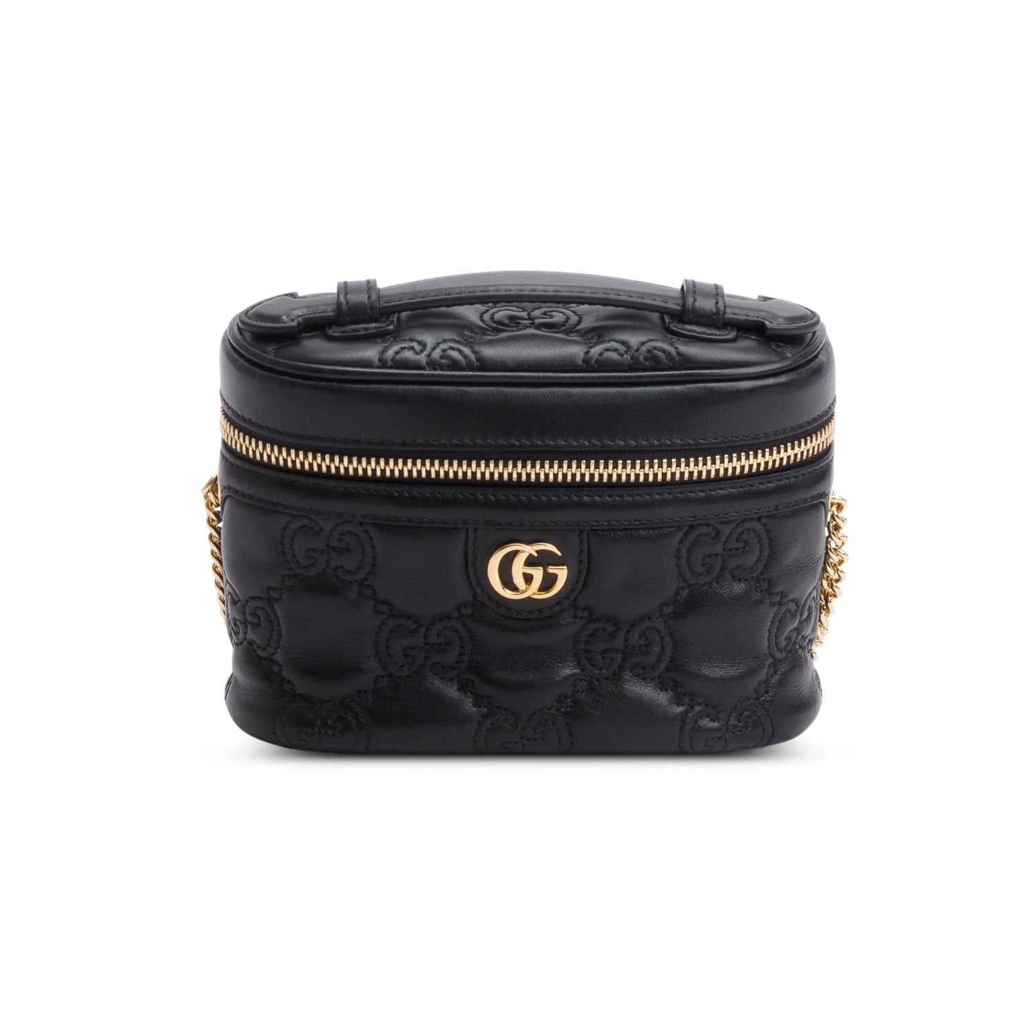 Gucci Black GG Matelasse Leather Mini Top Handle Bag