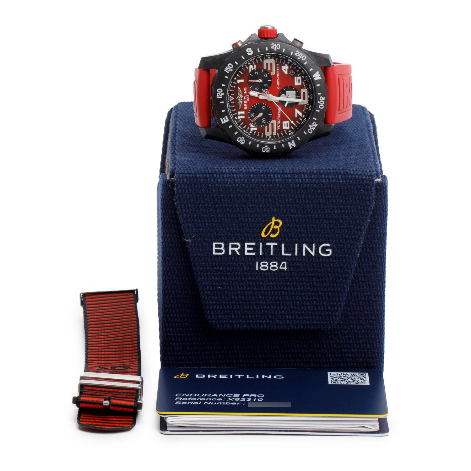 Breitling Breitlight Black Polymer Endurance Pro Ironman 44 MM Watch Red Dial X82310 w/ Box & Papers