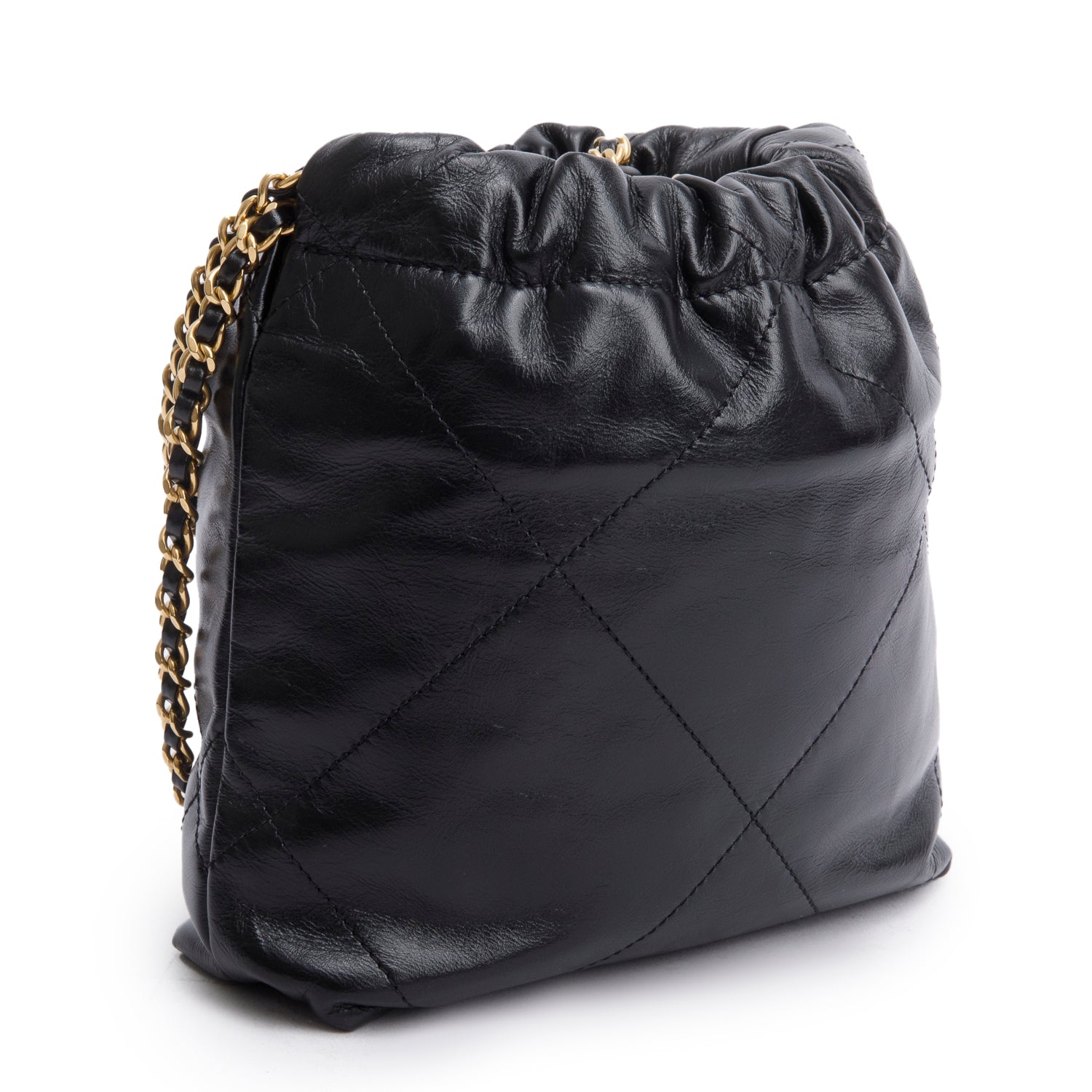 Chanel Black Shiny Calfskin Quilted Mini Chanel 22