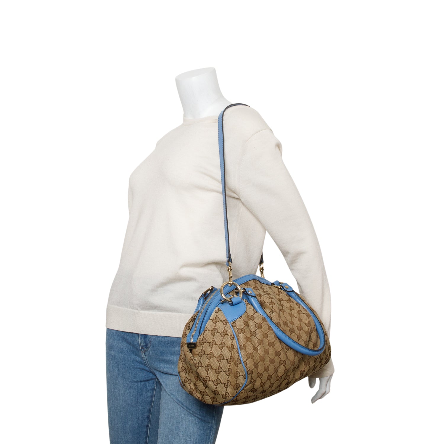 Gucci Monogram Sukey Boston Bag w/ Strap