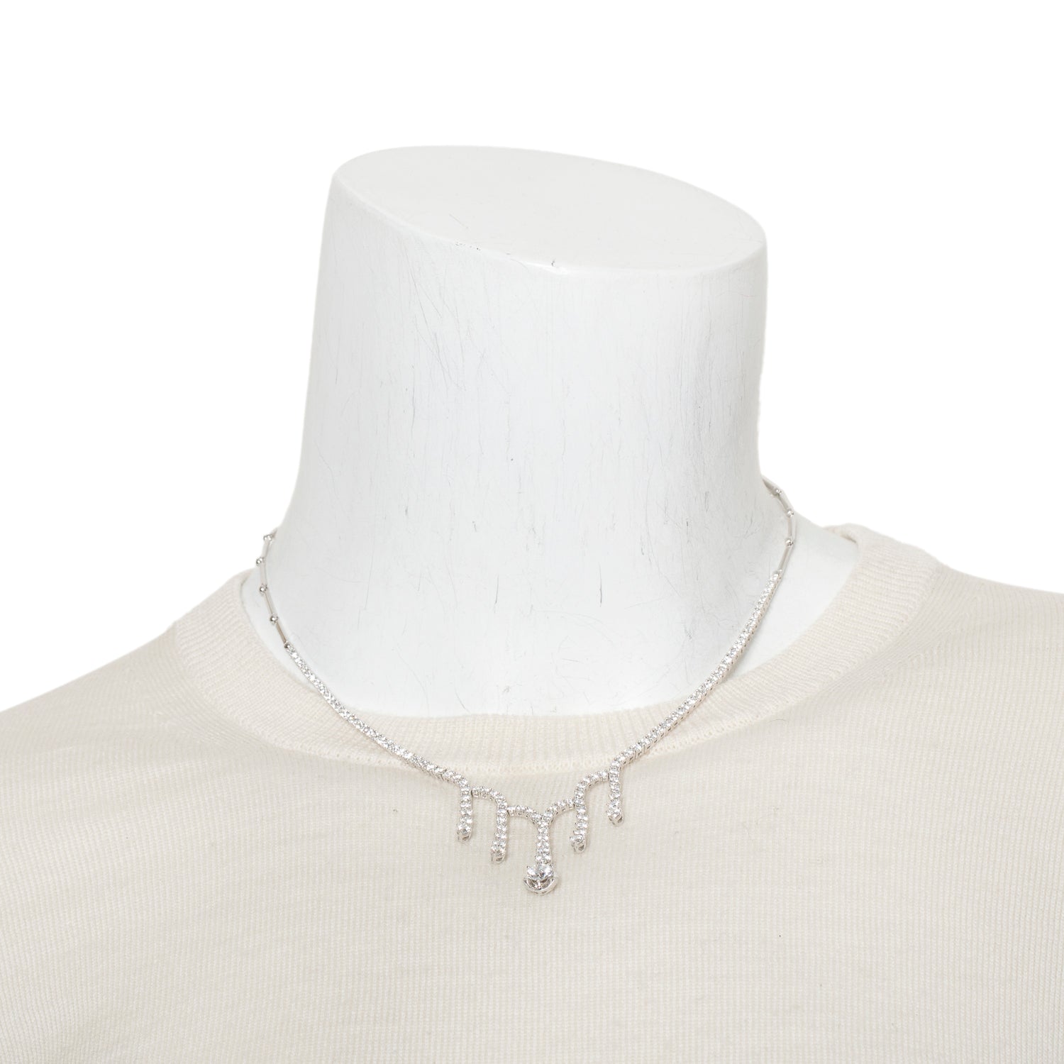 18k White Gold 5.19 tcw. Diamond Necklace