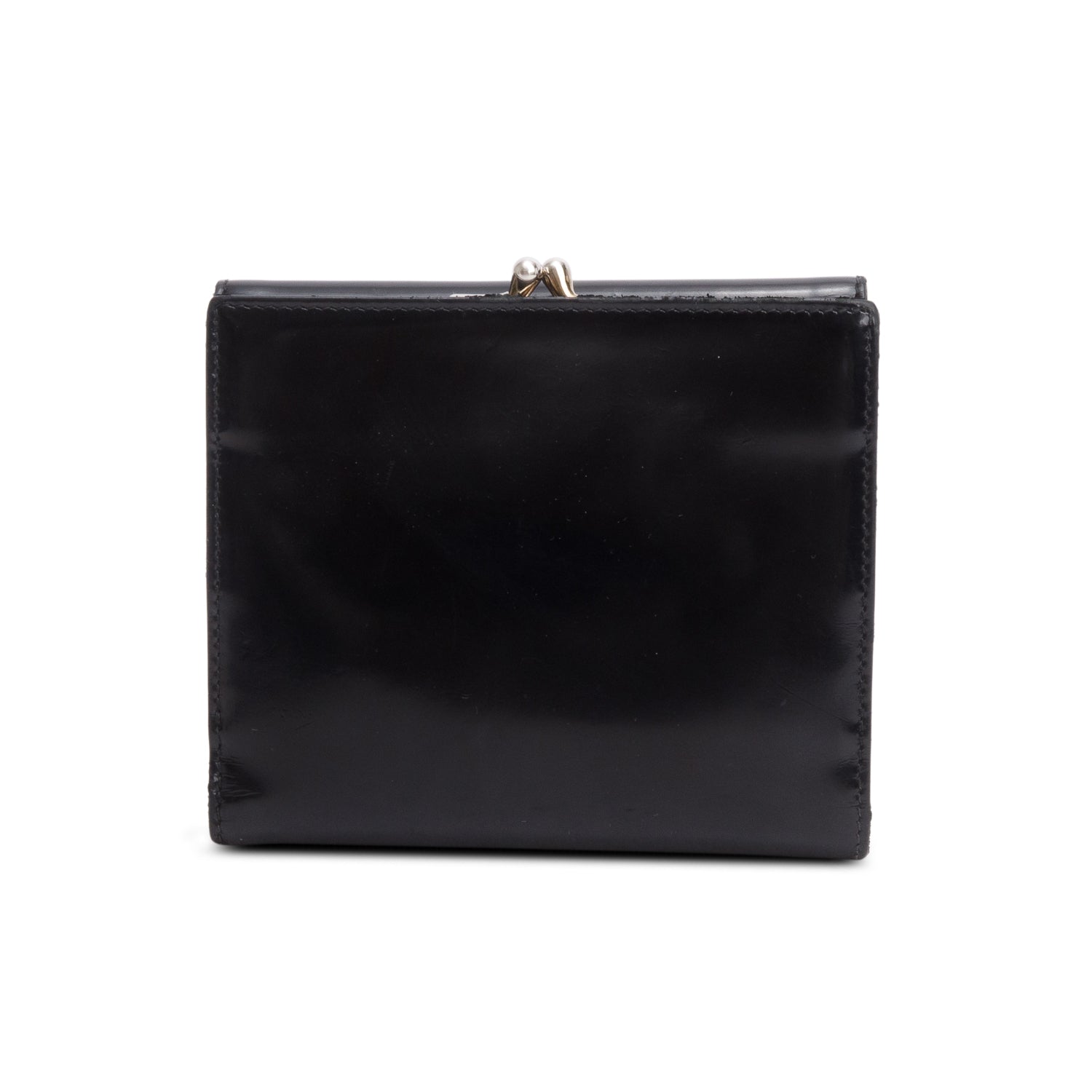 Prada Black Spazzolato Trifold Compact Wallet w/ Box