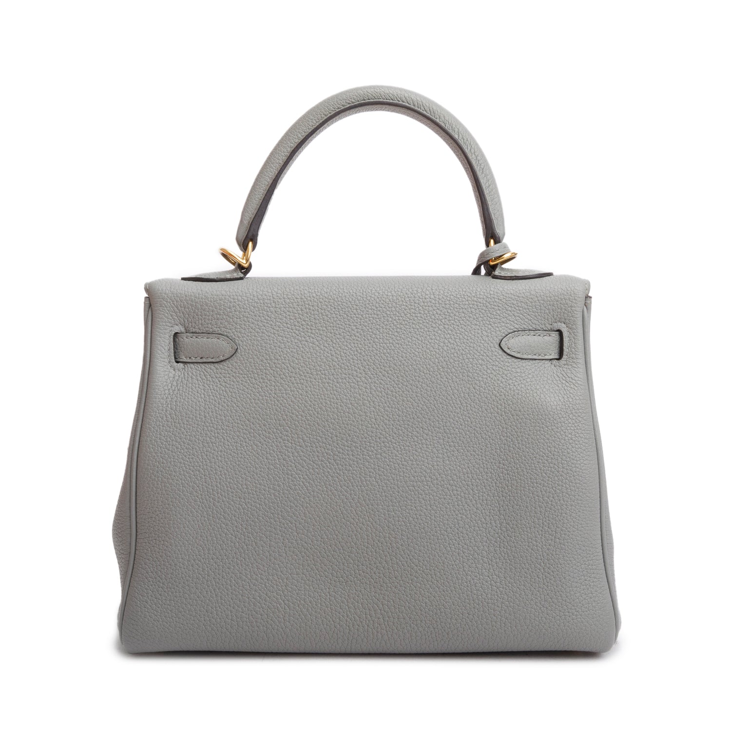 Hermes Gris Mouette Togo Kelly II Retourne 25 w/ Strap & Box