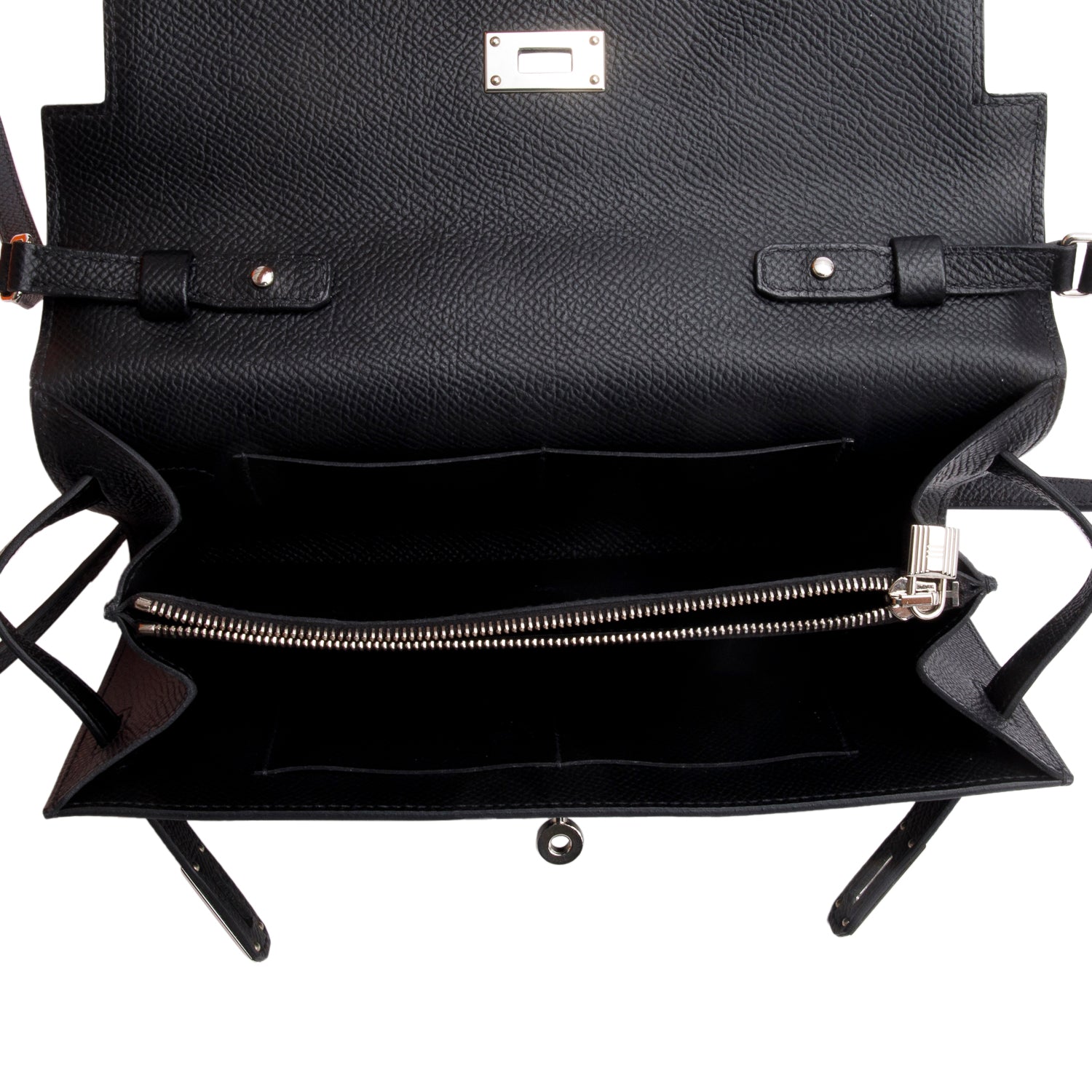 Hermes 2020 Noir Epsom Leather Kelly Wallet To Go w/ Strap & Box