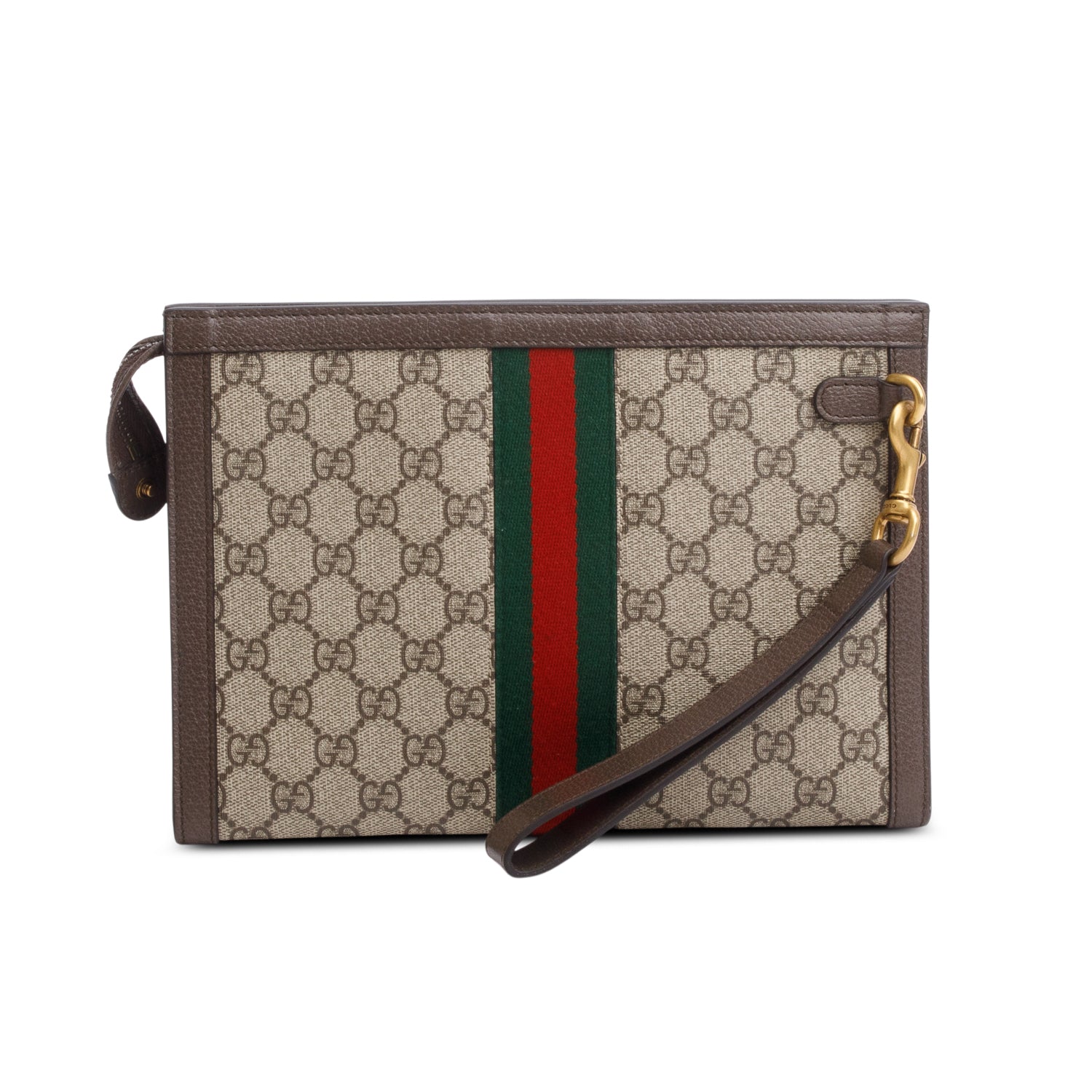 Gucci GG Supreme Monogram Small Ophidia Wristlet Pouch