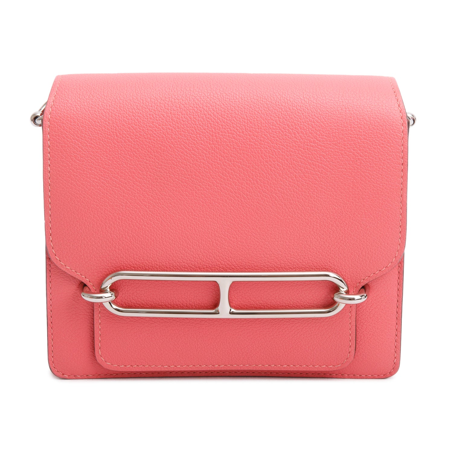 Hermes Rose Azalee Veau Evercolor Mini Sac Roulis 18 w/ Box