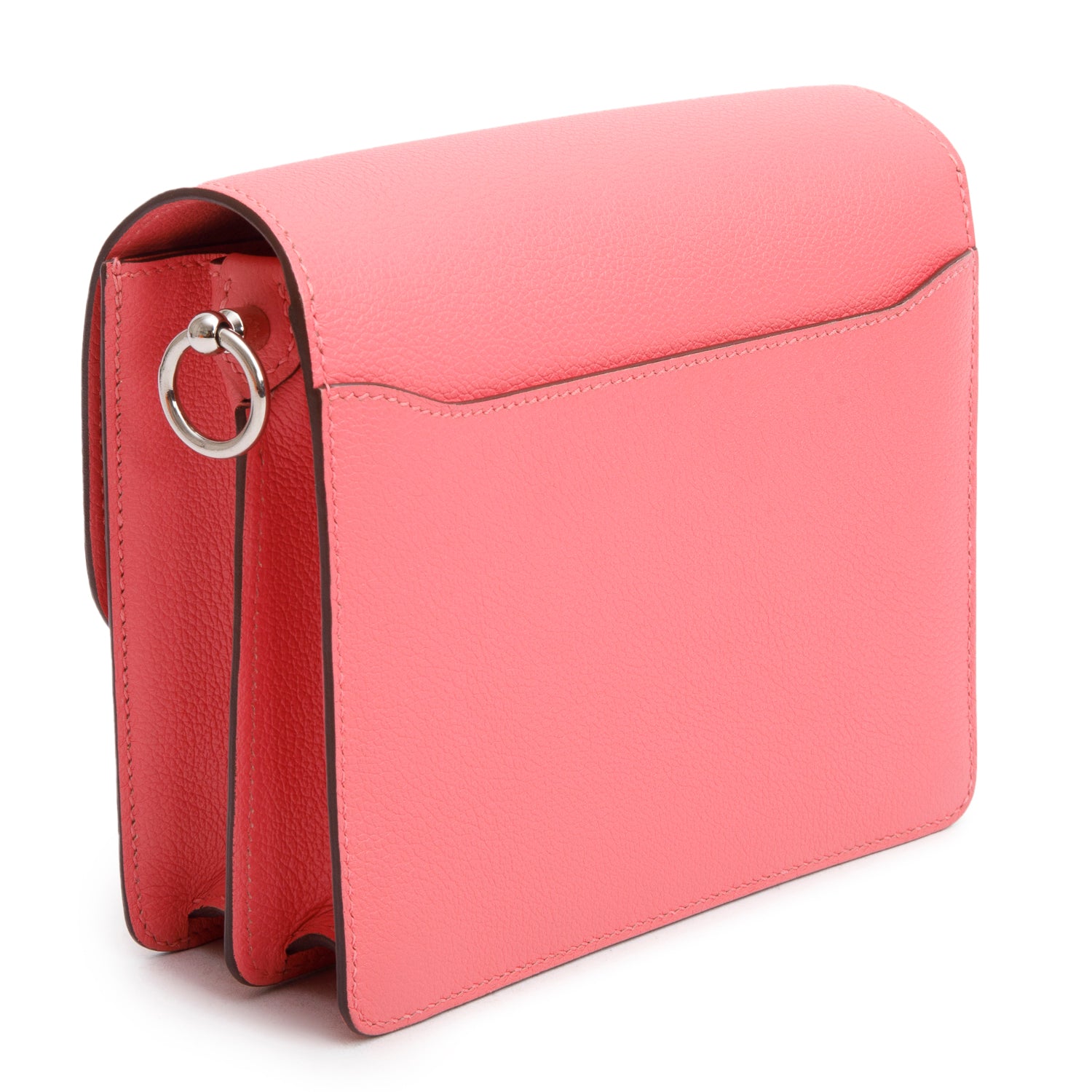 Hermes Rose Azalee Veau Evercolor Mini Sac Roulis 18 w/ Box