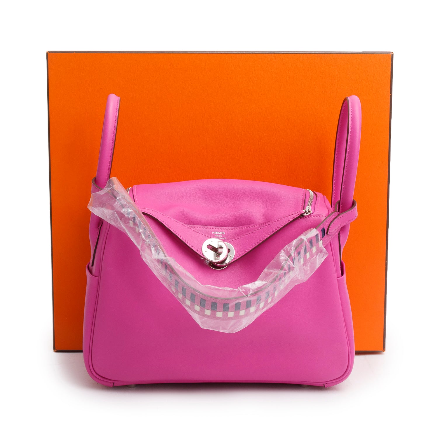 Hermes Magnolia Veau Swift Tressage De Cuir Lindy 26 w/ Box