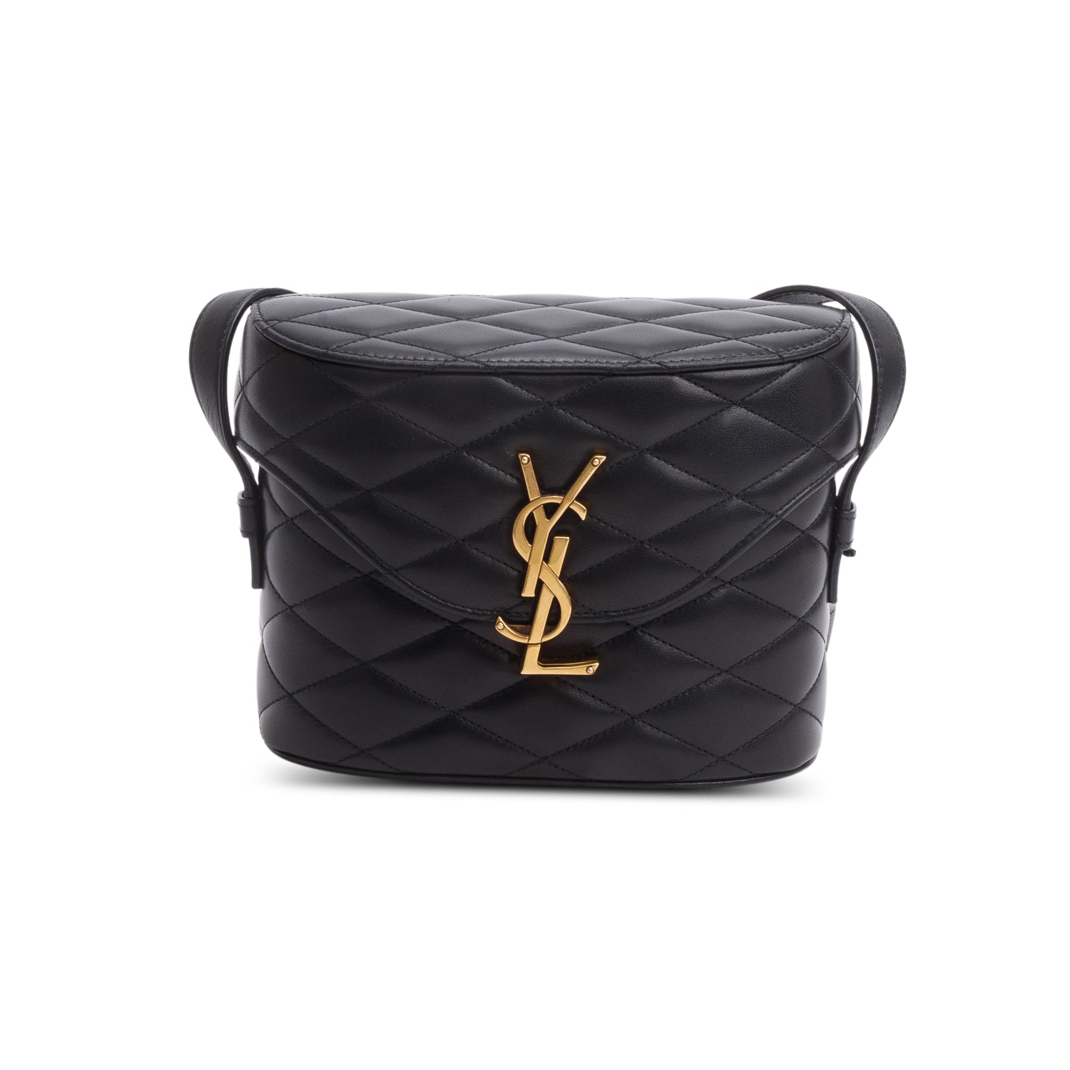 Saint Laurent 2025 Black Quilted Leather June Box Crossbody Bag