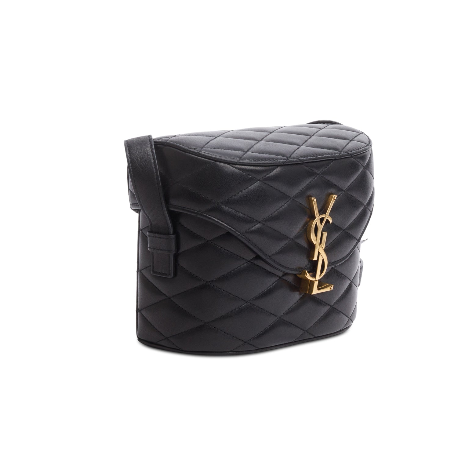 Saint Laurent 2025 Black Quilted Leather June Box Crossbody Bag