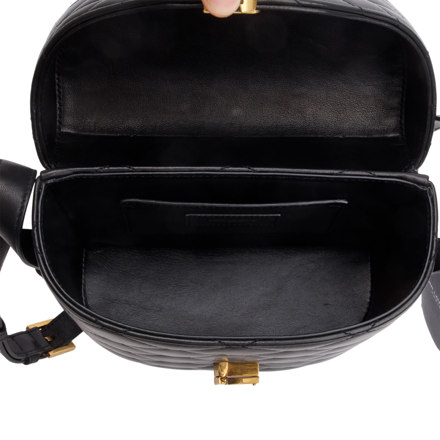 Saint Laurent 2025 Black Quilted Leather June Box Crossbody Bag