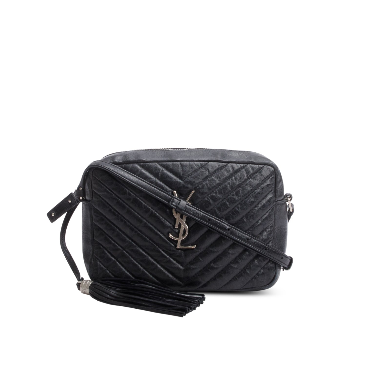 Saint Laurent Black Quilted Leather Lou Camera Bag