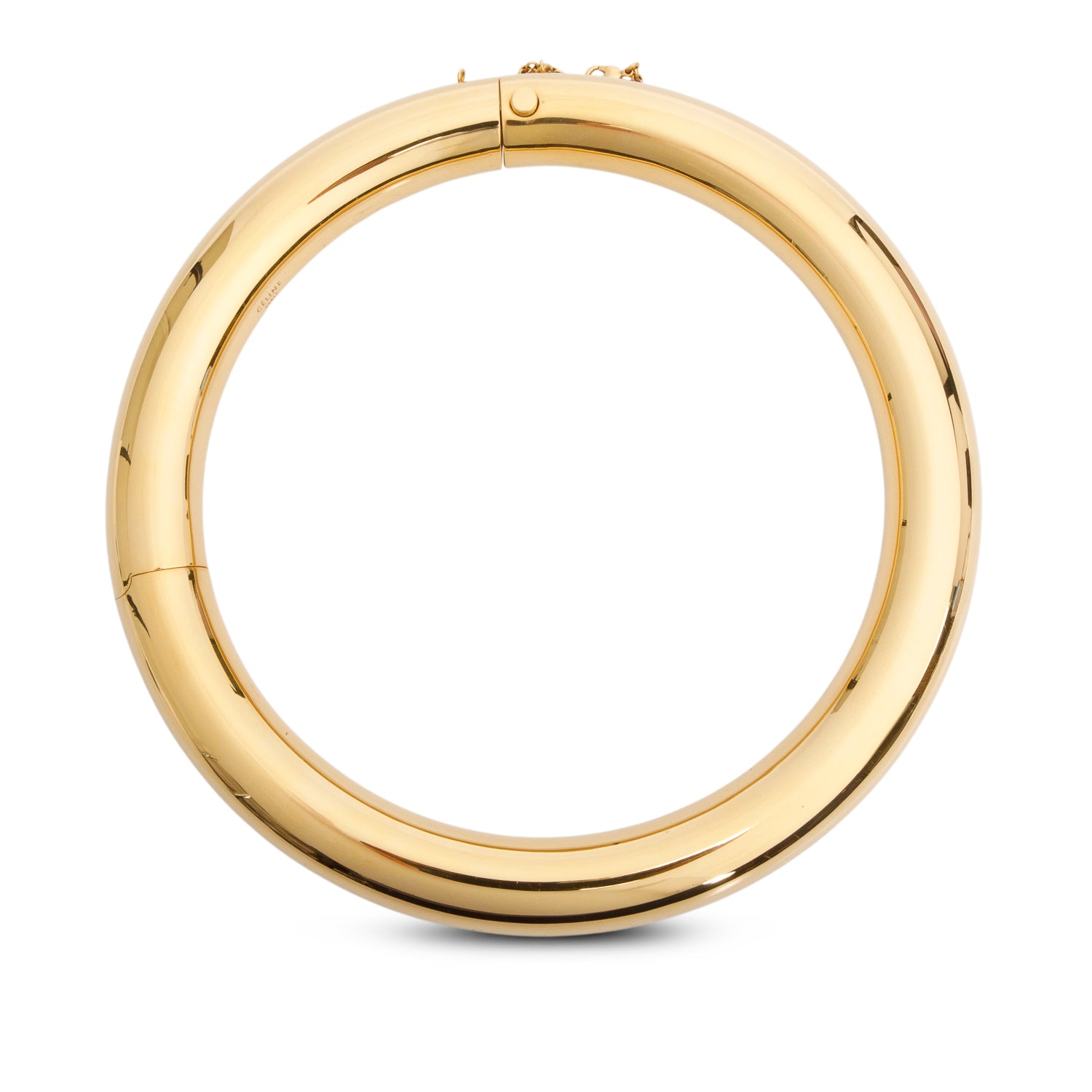 Celine Gold-Plated Brass Tubular Round Necklace w/ Box