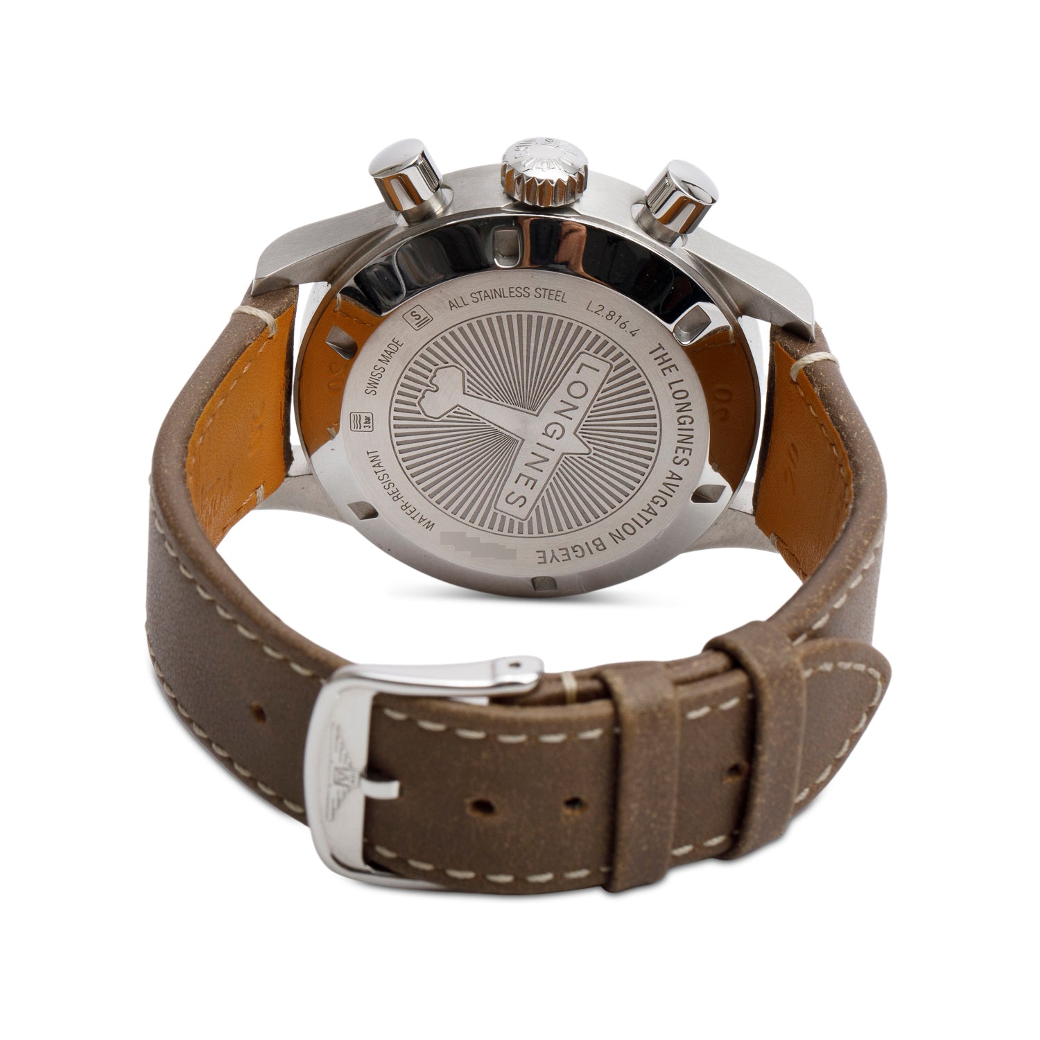 Longines 2025 Stainless Steel Avigation BigEye 40 MM Automatic Chronograph Watch Black Dial w/ Box & Papers