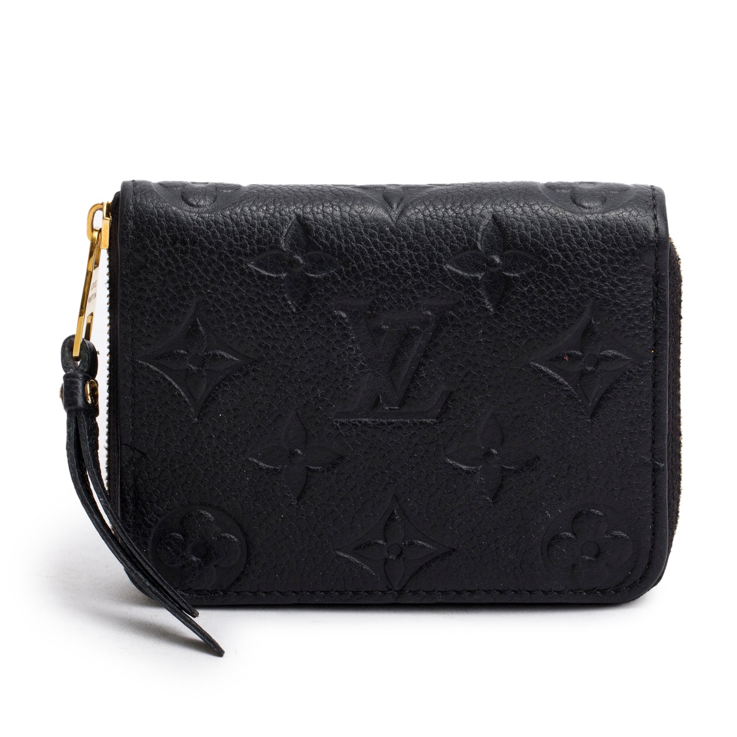 Louis Vuitton Black Monogram Empreinte Leather Zippy Coin Purse w/ Box