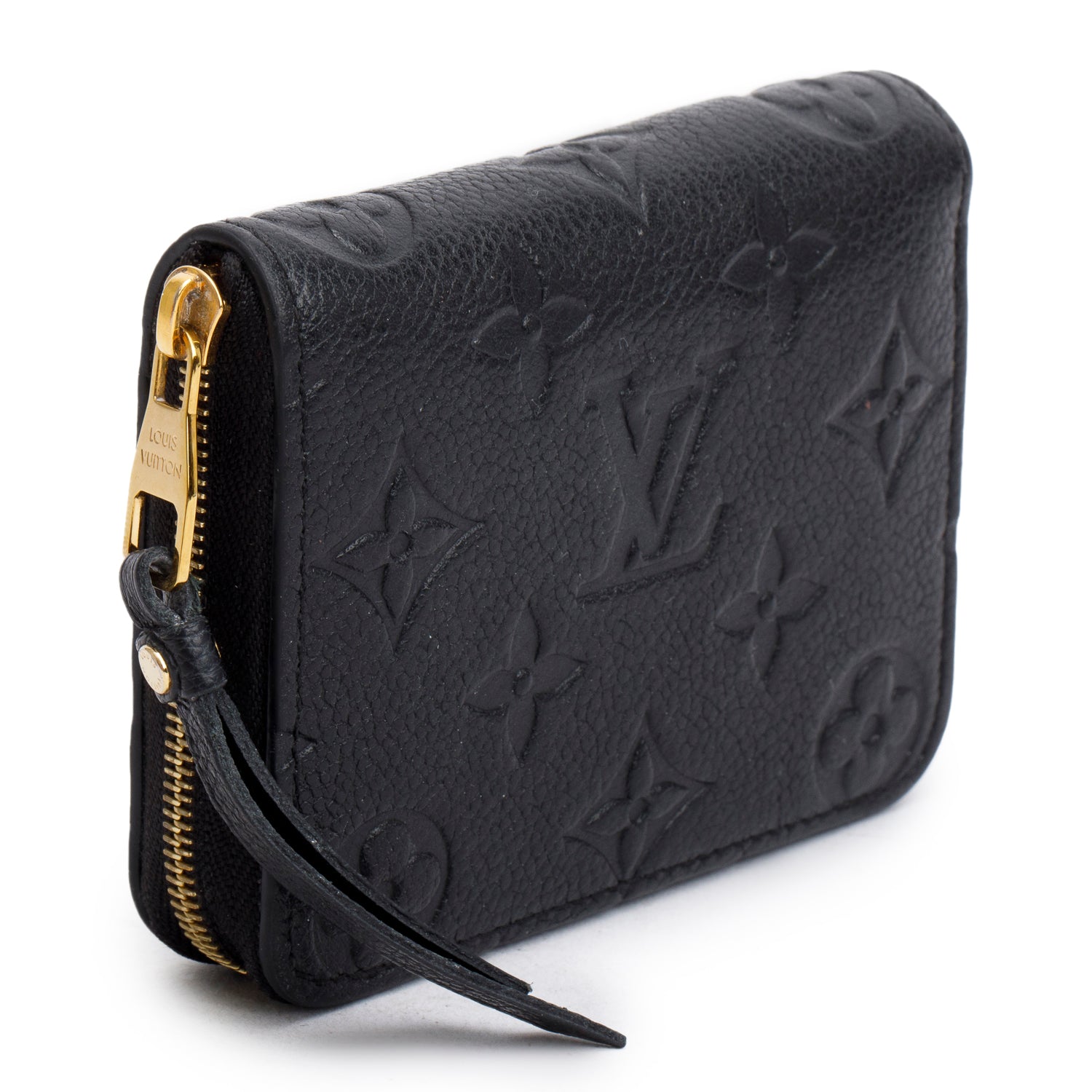Louis Vuitton Black Monogram Empreinte Leather Zippy Coin Purse w/ Box