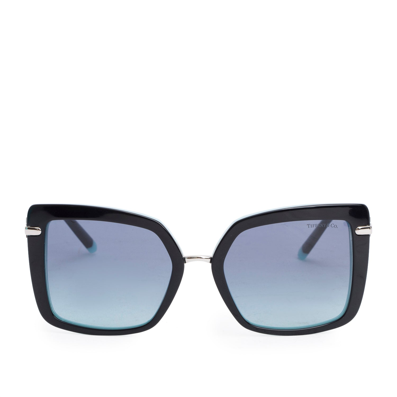 Tiffany & Co. TF 4185 Black & Tiffany Blue Acetate T Oversize Cat-Eye Sunglasses w/ Box & Case