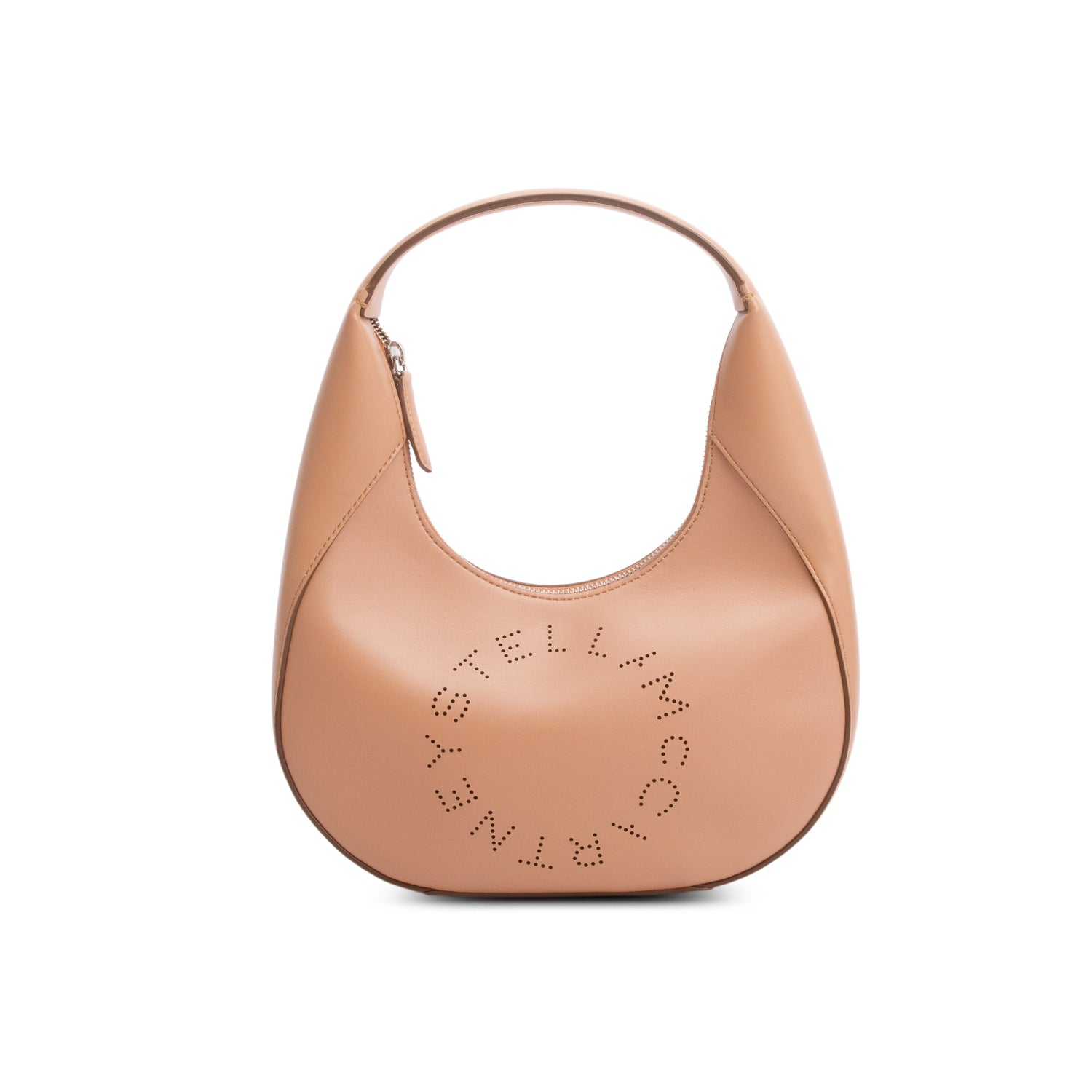 Stella McCartney Brown Perforated Logo Small Hobo Bag