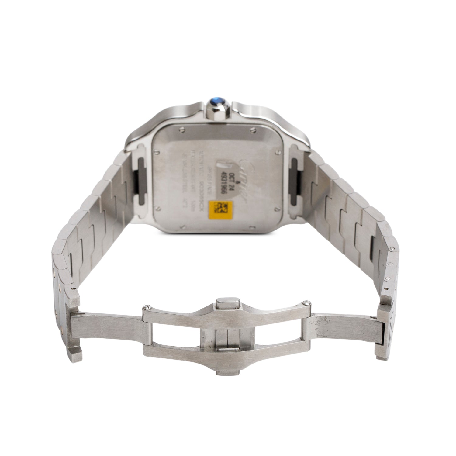 Cartier 2022 Stainless Steel & 18k Yellow Gold Santos de Cartier Automatic Watch, Large Model 4072 w/ Box, Papers & Extra Strap