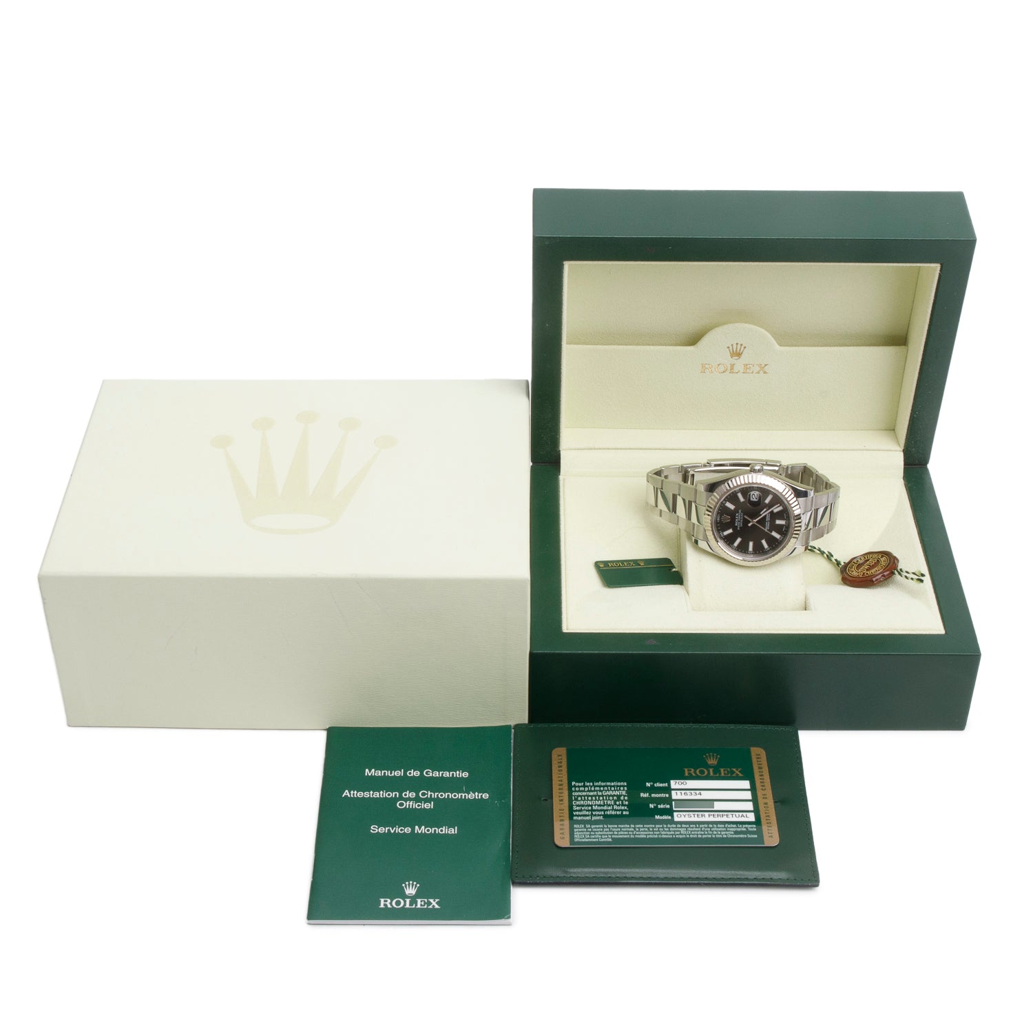 Rolex Stainless Steel Datejust II 41 MM Automatic Watch Black Dial 116334 w/ Box & Papers