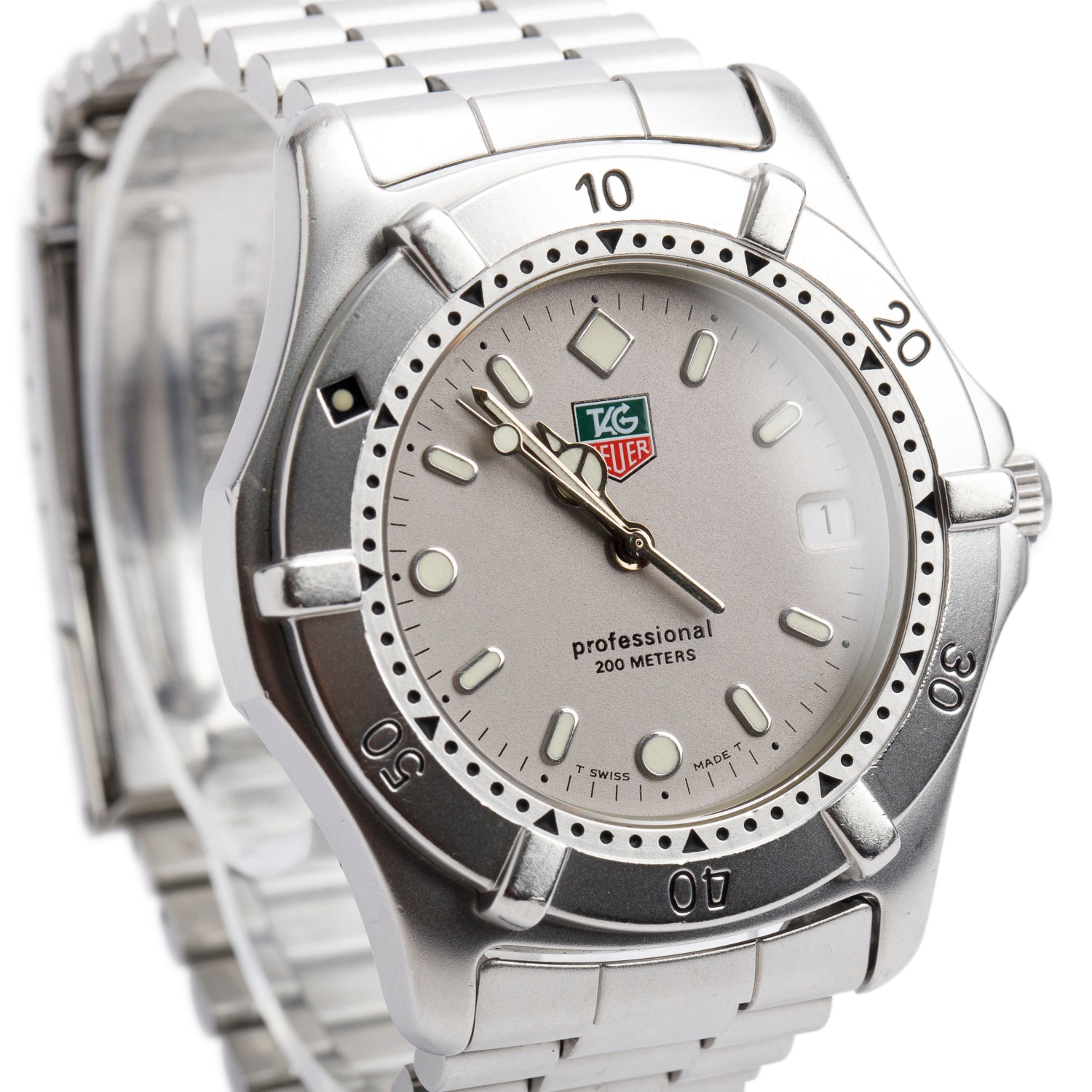 Tag Heuer Stainless Steel 2000 Professional 38 MM Quartz Watch Grey Dial WE1111-R