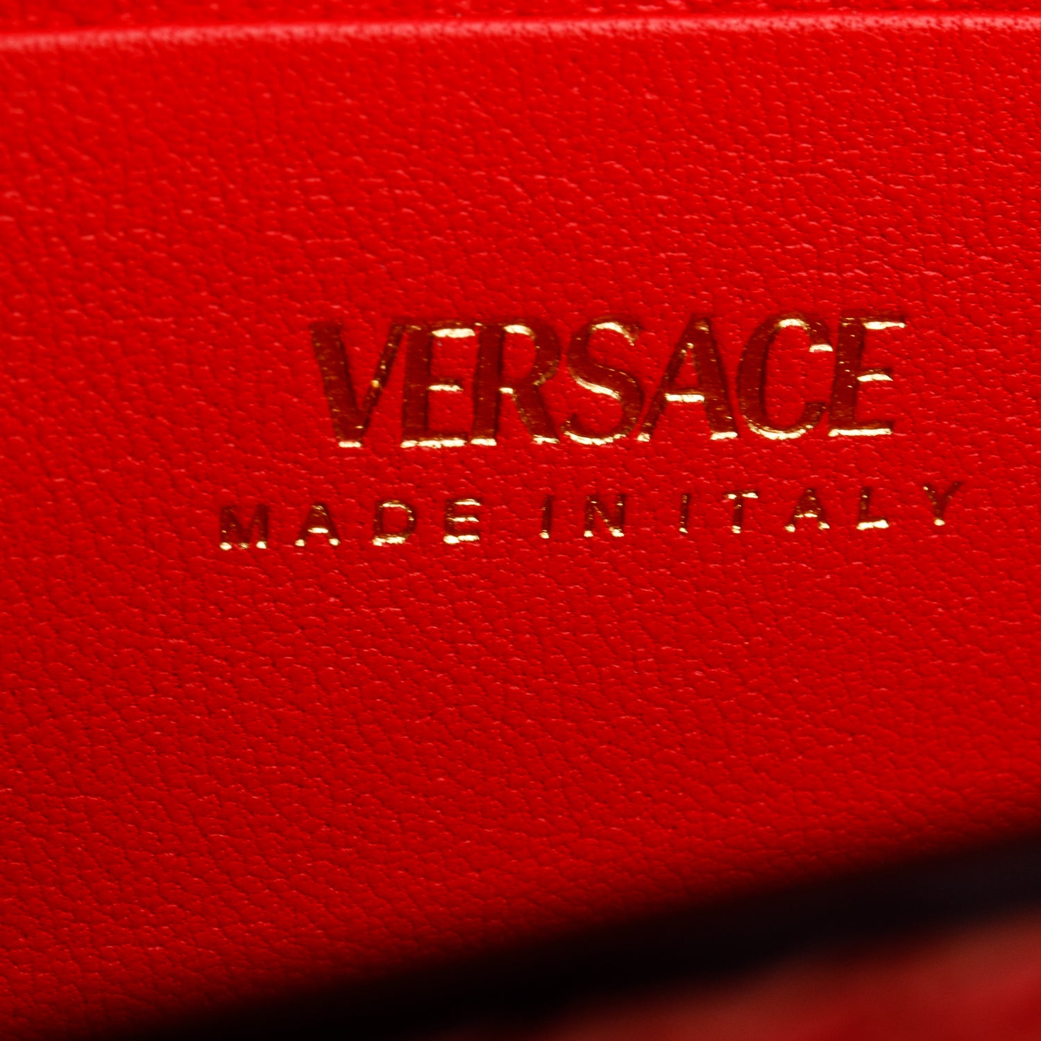 Versace Red Embossed Calf Leather Mini Chain Crossbody Bag w/ Box