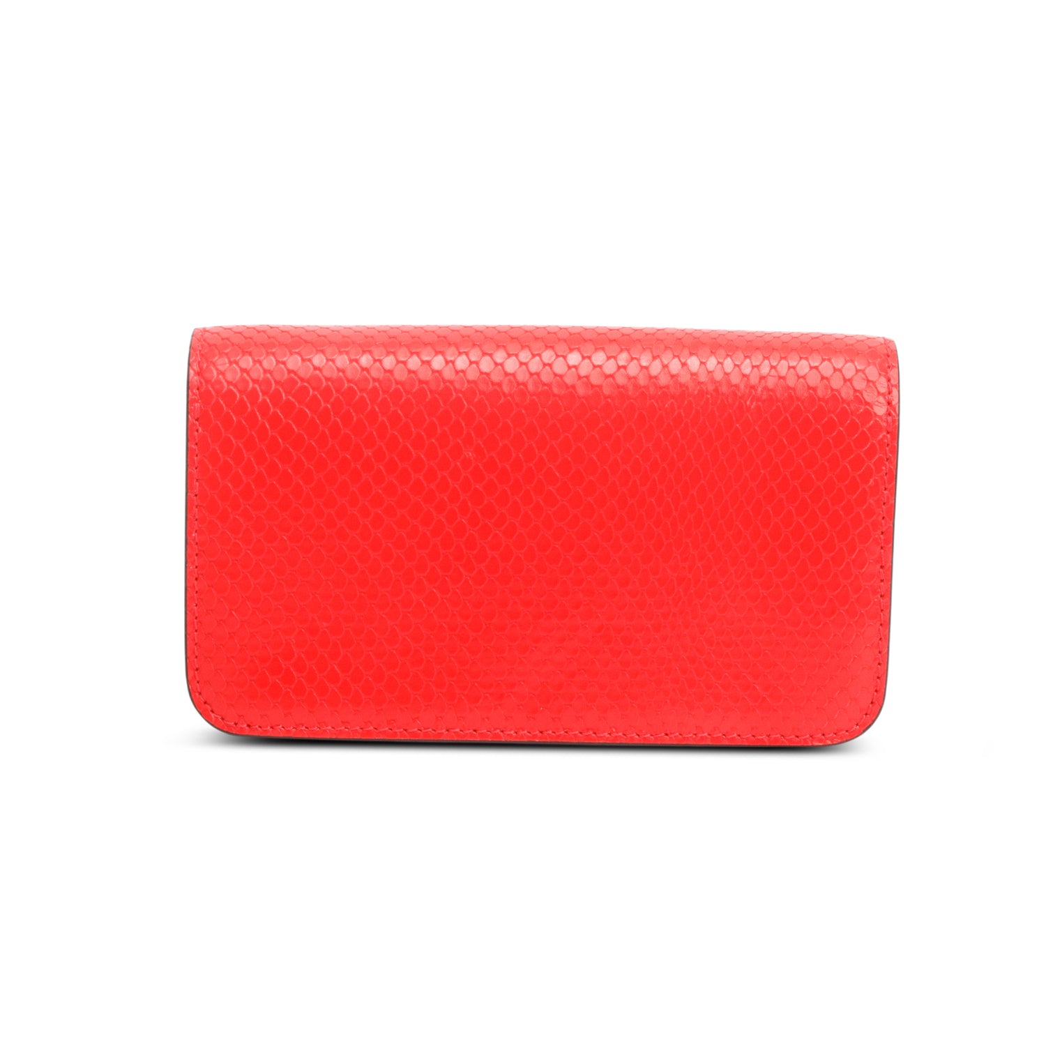 Versace Red Embossed Calf Leather Mini Chain Crossbody Bag w/ Box