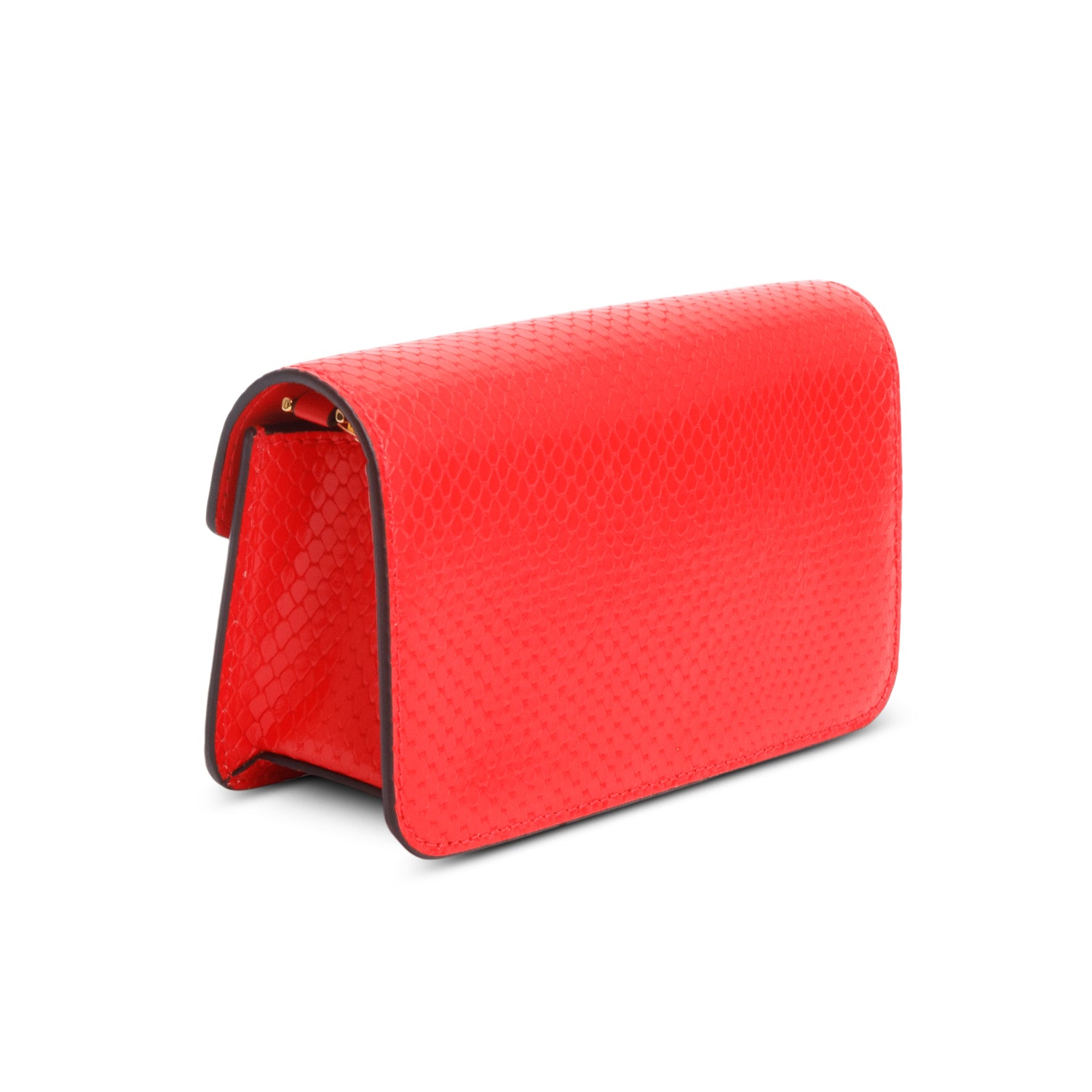 Versace Red Embossed Calf Leather Mini Chain Crossbody Bag w/ Box