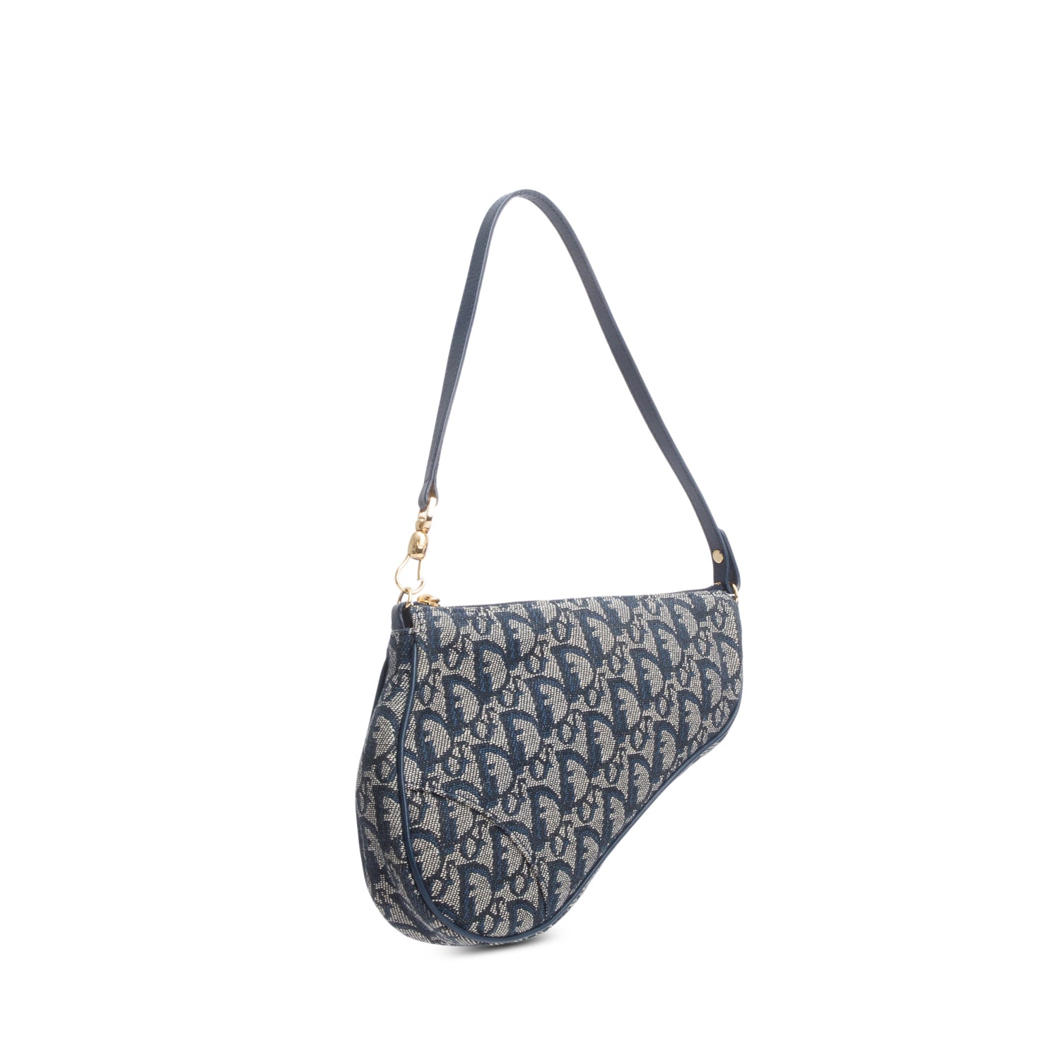 Christian Dior Navy Diorissimo Saddle Pochette w/ Authenticity Card