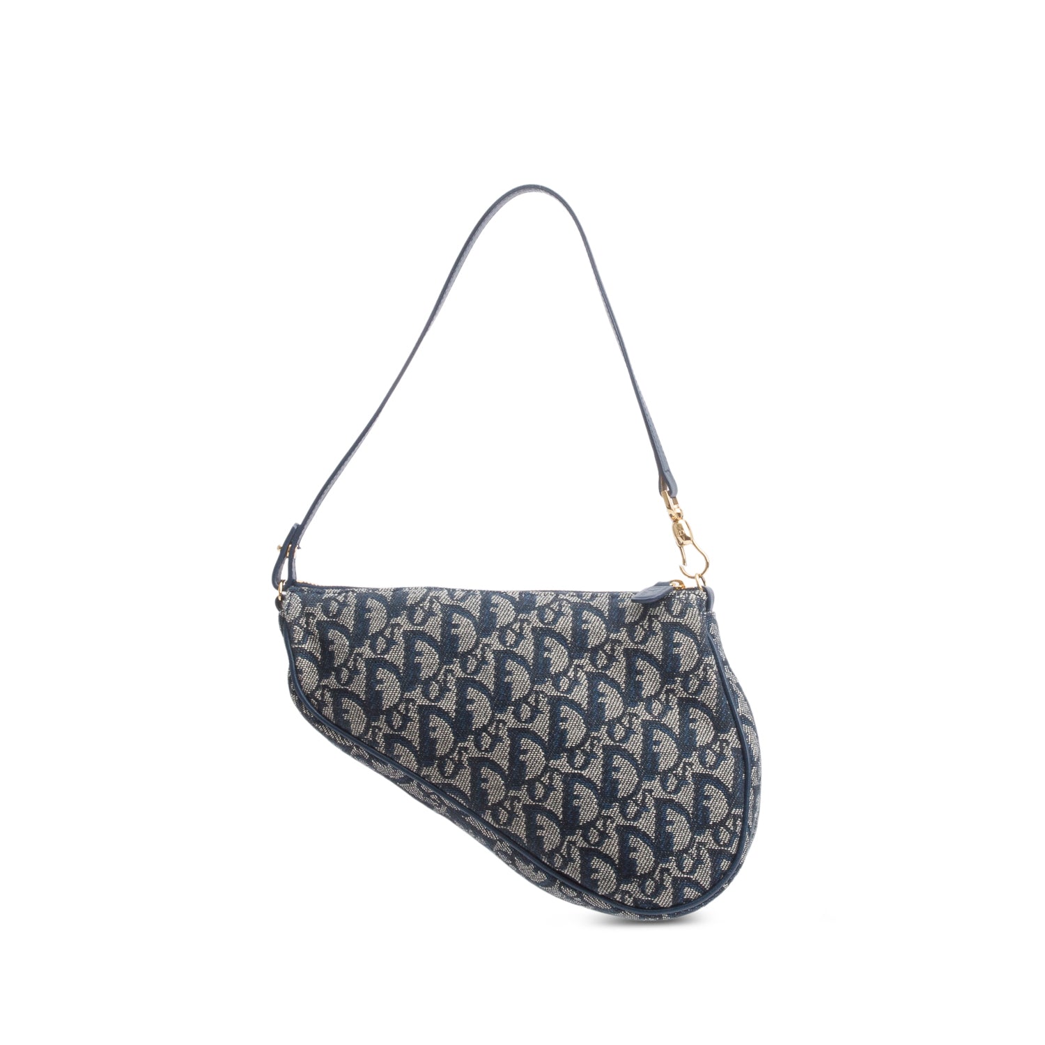 Christian Dior Navy Diorissimo Saddle Pochette w/ Authenticity Card