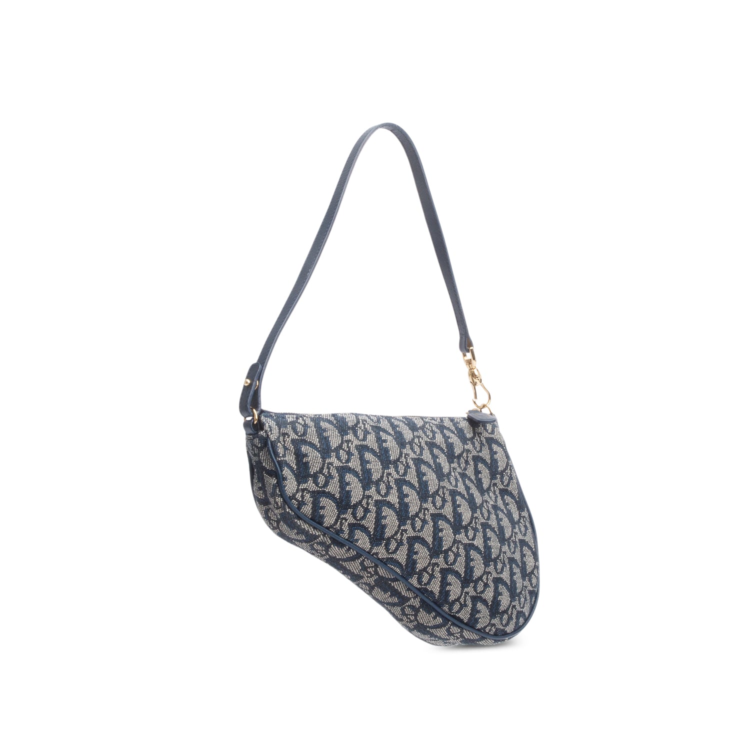 Christian Dior Navy Diorissimo Saddle Pochette w/ Authenticity Card