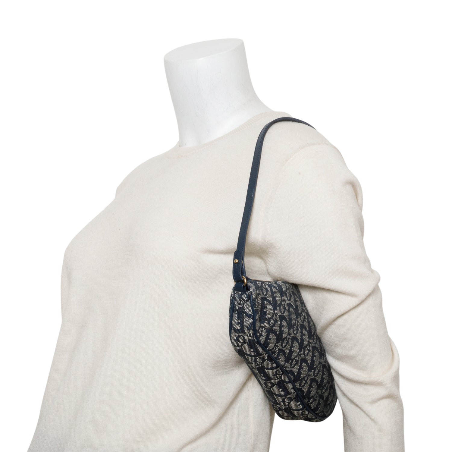 Christian Dior Navy Diorissimo Saddle Pochette w/ Authenticity Card