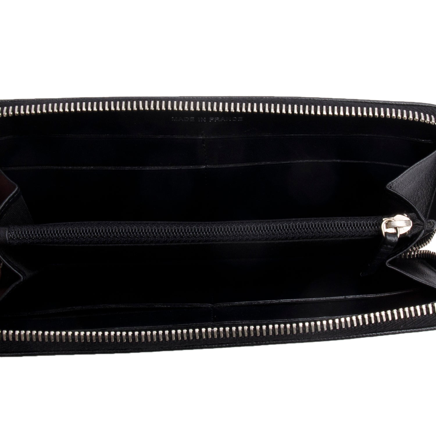 Chanel Black Caviar Sevruga Zip Around Wallet