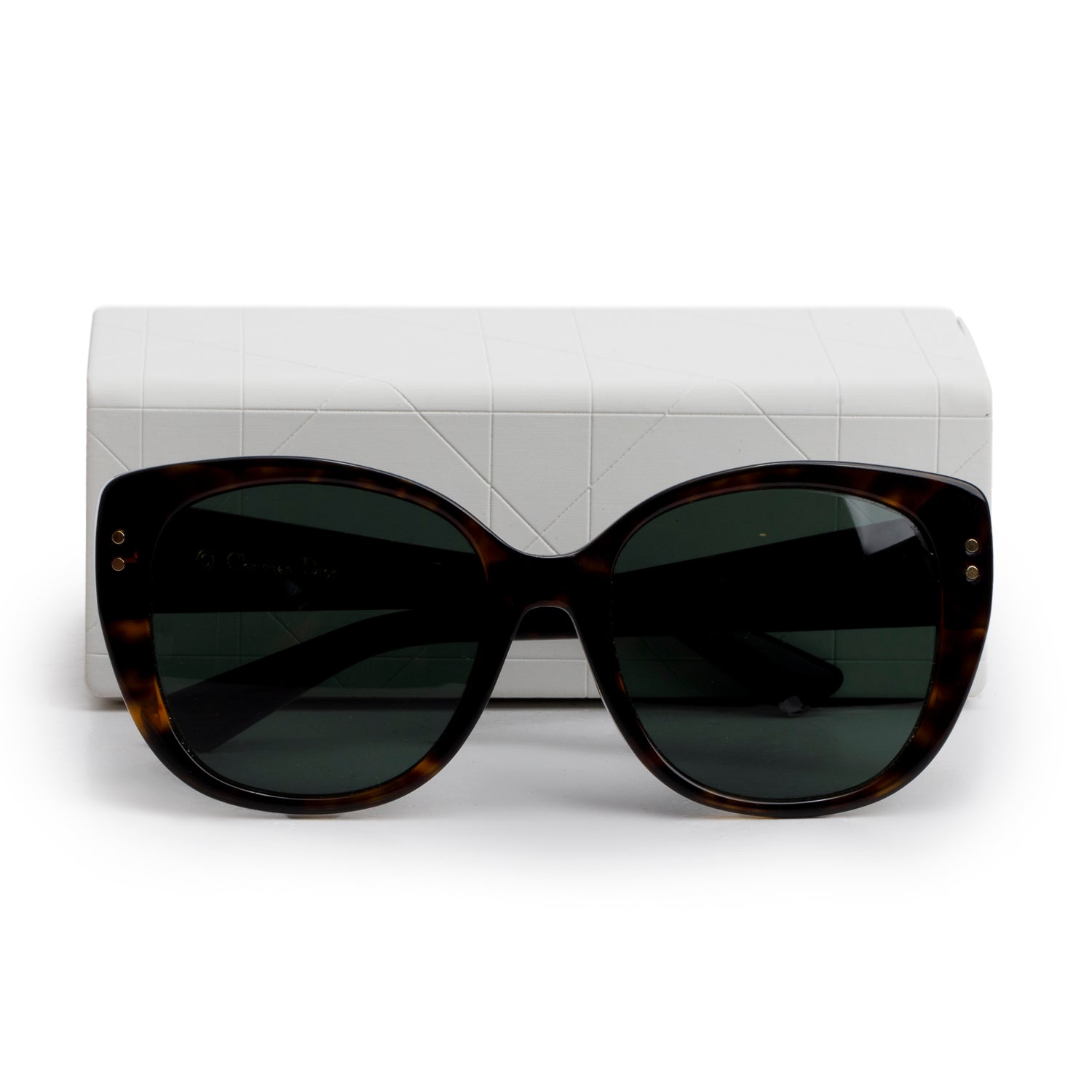 Christian Dior Tortoise Lady Dior Studs4F Acetate Sunglasses w/ Case