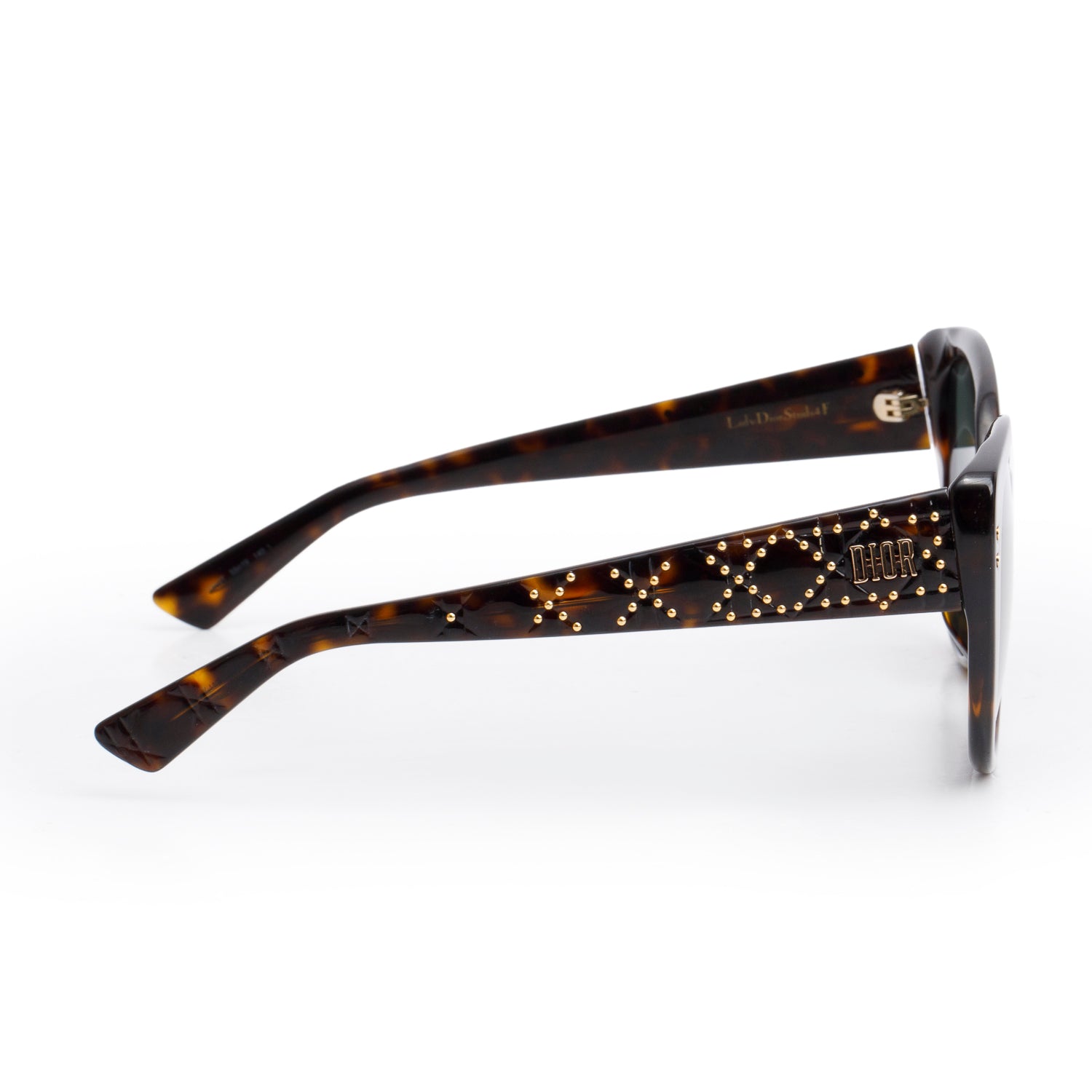 Christian Dior Tortoise Lady Dior Studs4F Acetate Sunglasses w/ Case
