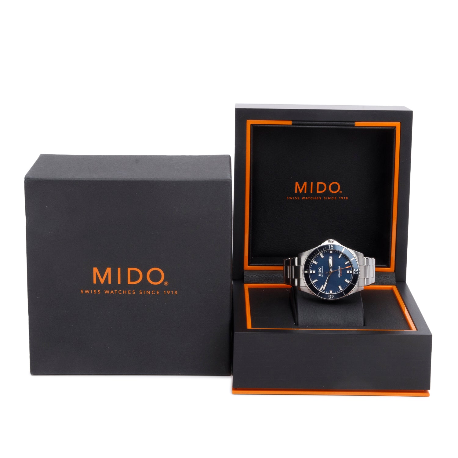 Mido Stainless Steel Ocean Star 200 42.5 MM Automatic Watch Blue Dial w/ Box
