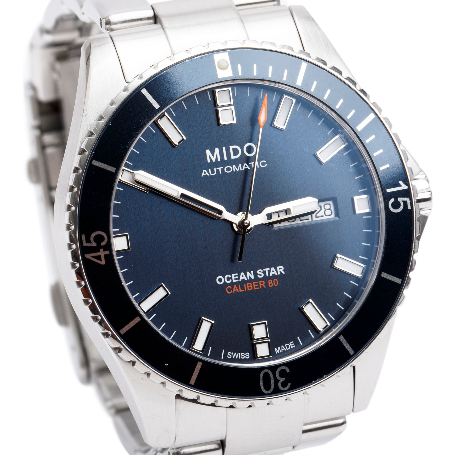Mido Stainless Steel Ocean Star 200 42.5 MM Automatic Watch Blue Dial w/ Box