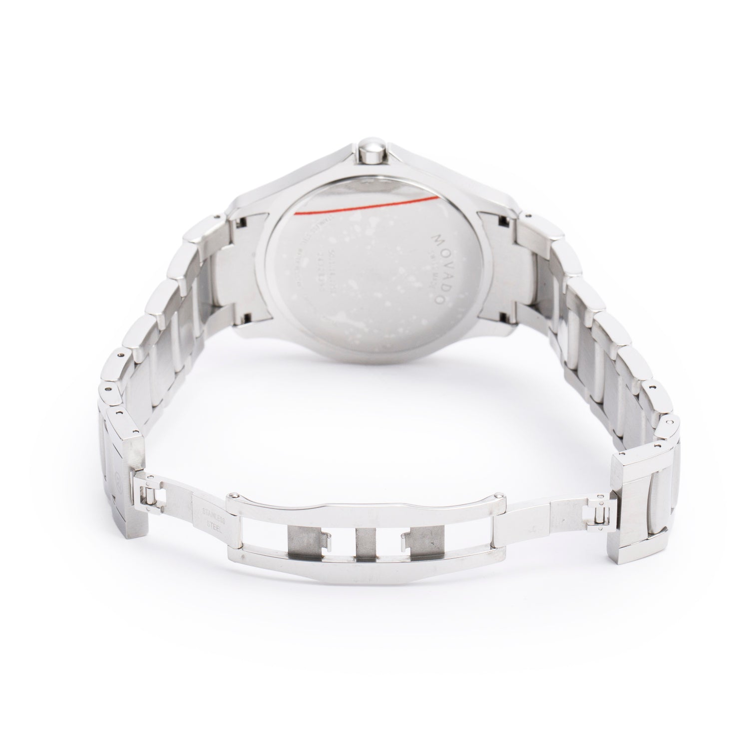 Movado Stainless Steel Masino 40 MM Quartz Watch Black Dial w/ Box