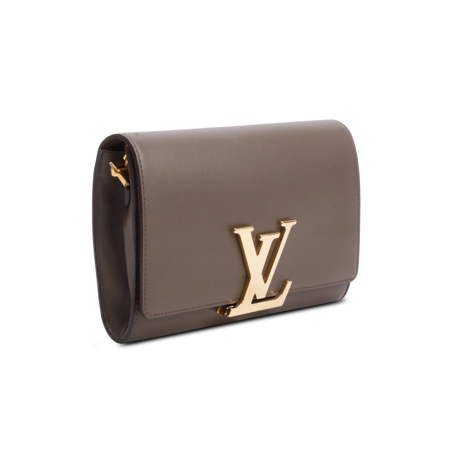 Louis Vuitton Taupe Calfskin Chain Louise Pochette w/ Strap