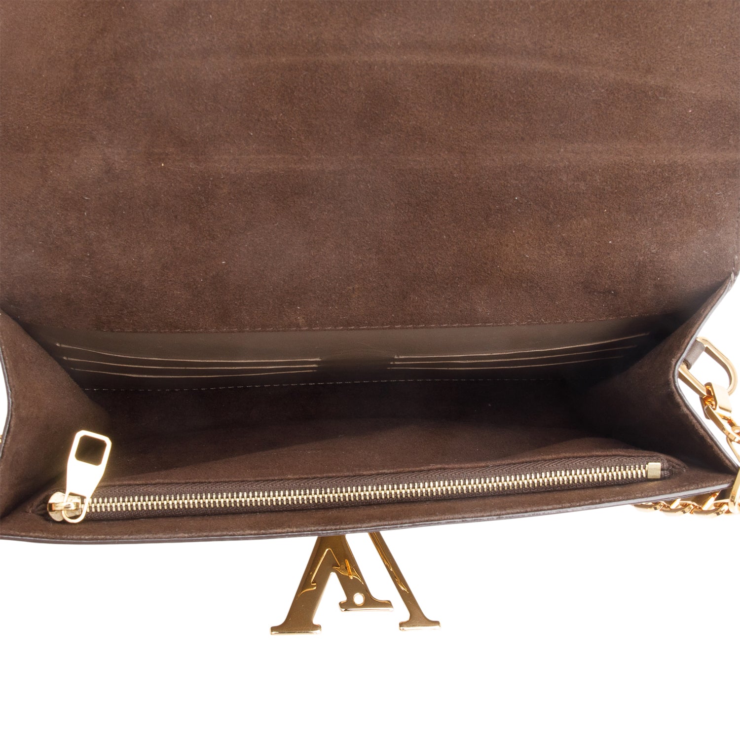 Louis Vuitton Taupe Calfskin Chain Louise Pochette w/ Strap