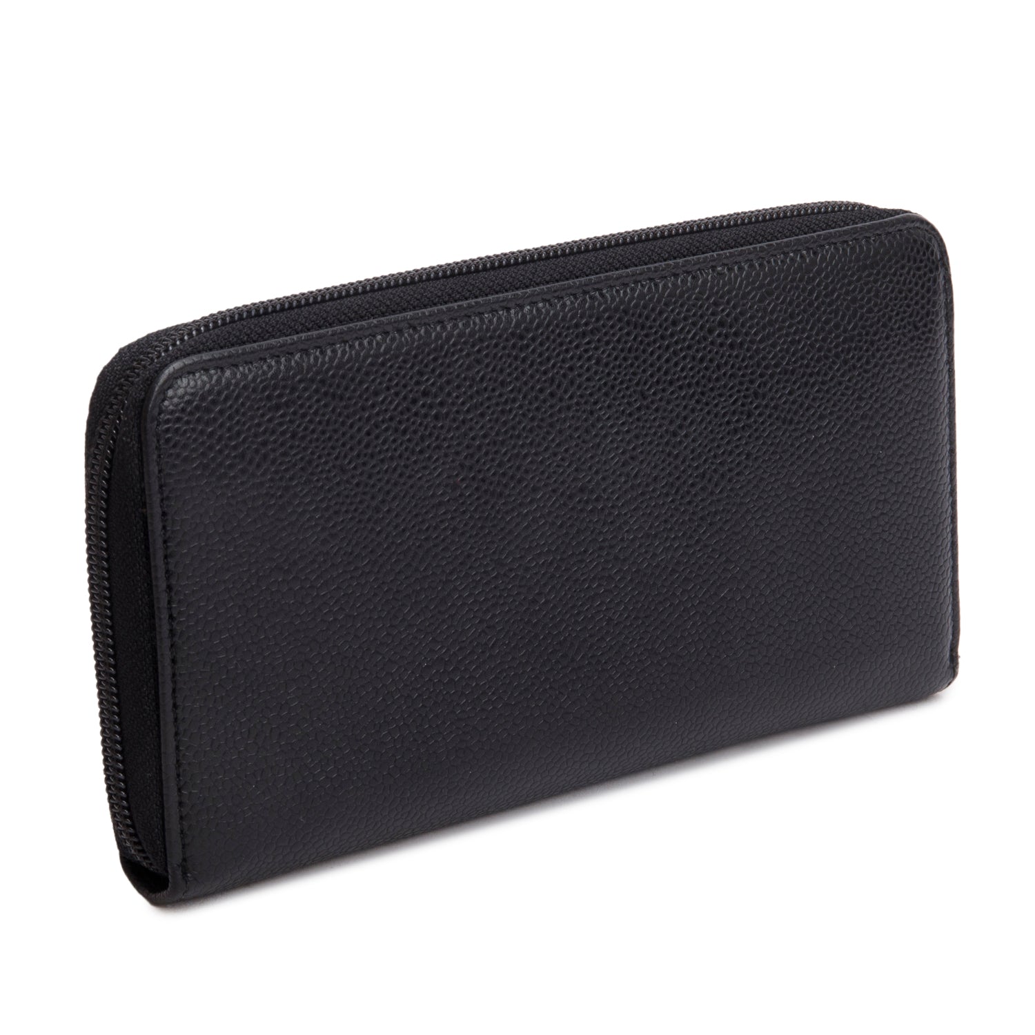 Chanel Black Caviar Timeless CC Zip Around Wallet w/ Authenticity Card