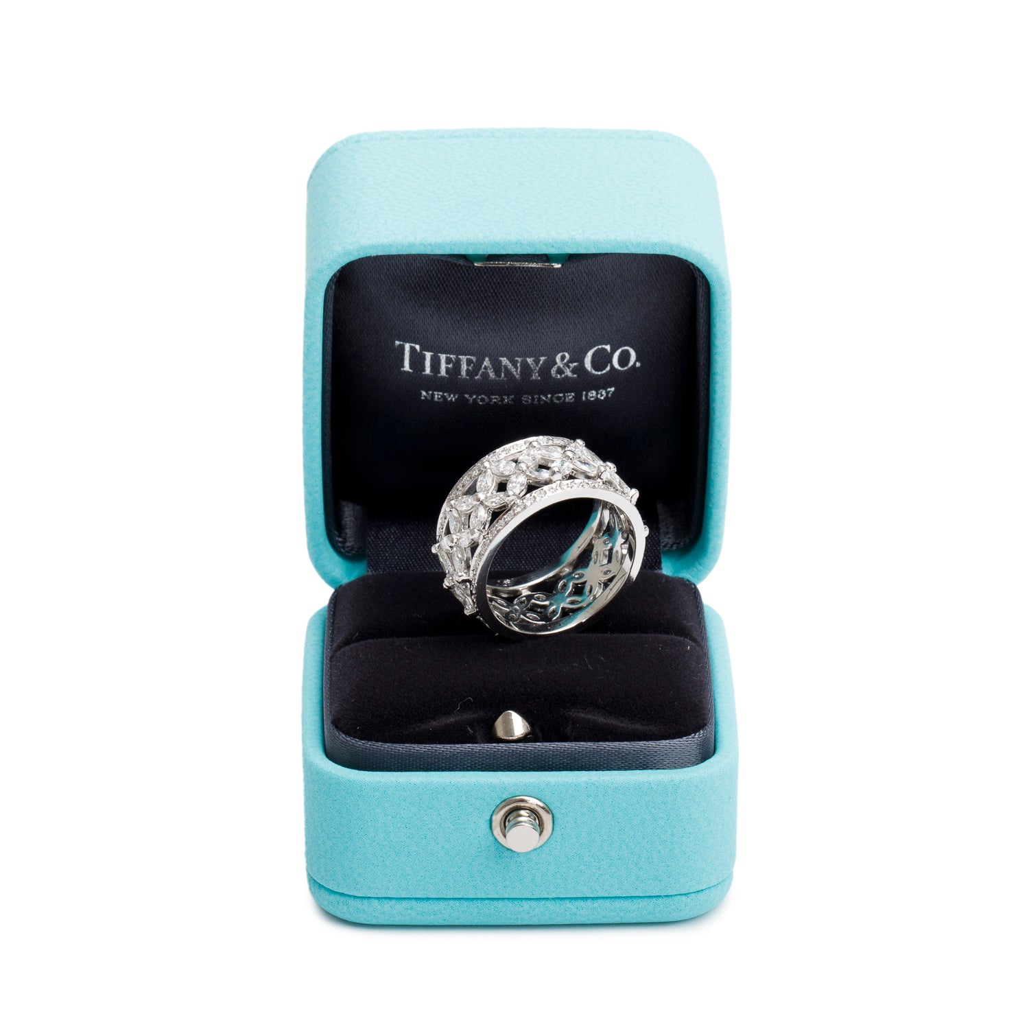 Tiffany & Co. Platinum Diamond Victoria Ring, Size 8 w/ Box